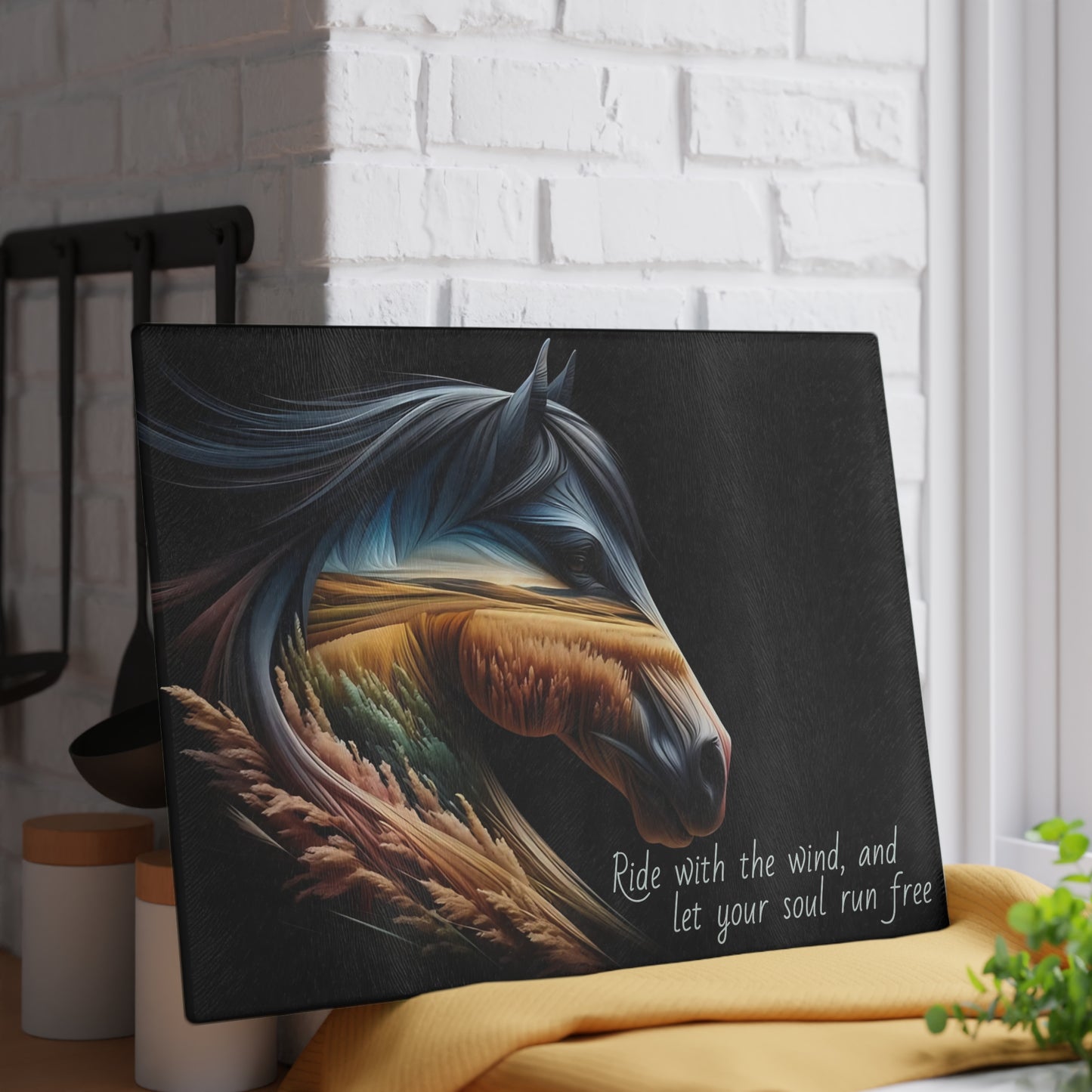 Horse cutting board, Farmhouse kitchen decor, Equestrian gift, Rustic kitchen gift, Horse lover decor, Charcuterie Board, unique accessory