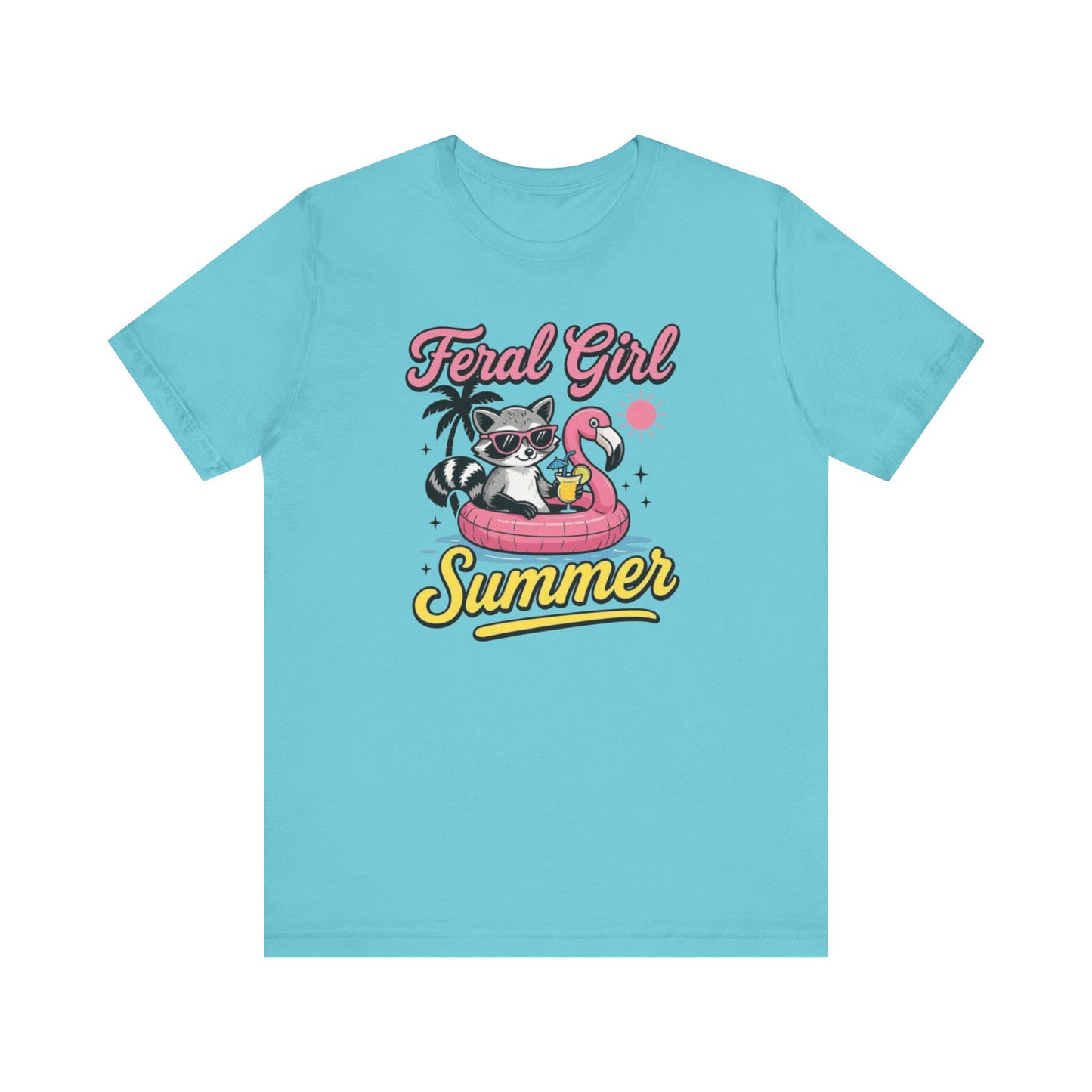 Camiseta de verano para chica salvaje: Mapache divertido con vuelo | Camiseta de verano para mujer