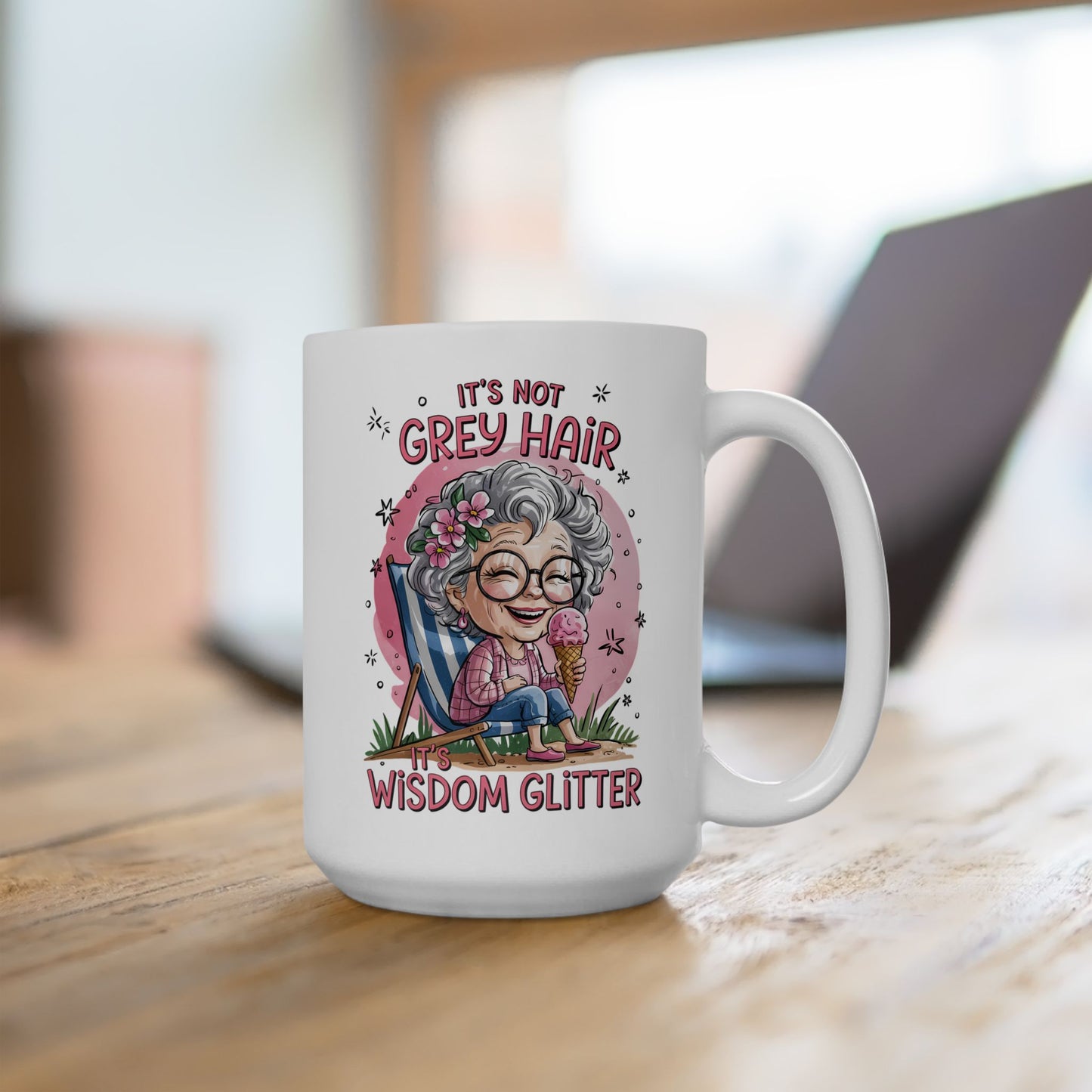 🌸 No son canas, son purpurina de sabiduría: una taza de café divertida y empoderadora para abuelas 💖