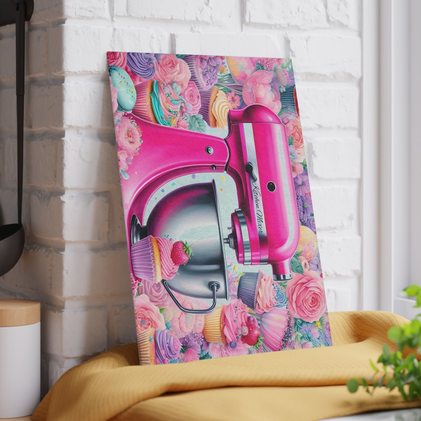 ๐ Pink Kitchen Mixer Cutting Board โ Sweet Baking Bliss for Your Kitchen ๐ฐ