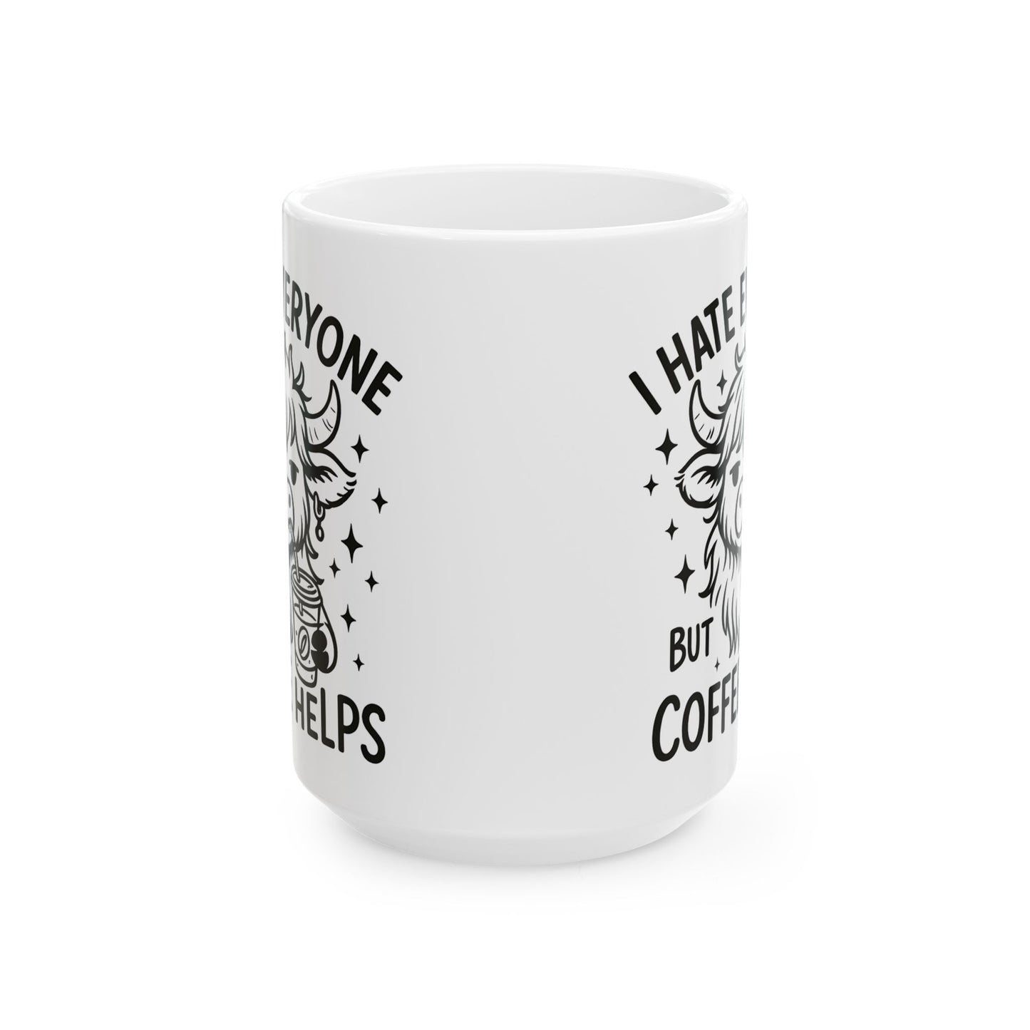 Taza de Vaca Gruñona – “Odio a todos, pero el café ayuda” ☕
