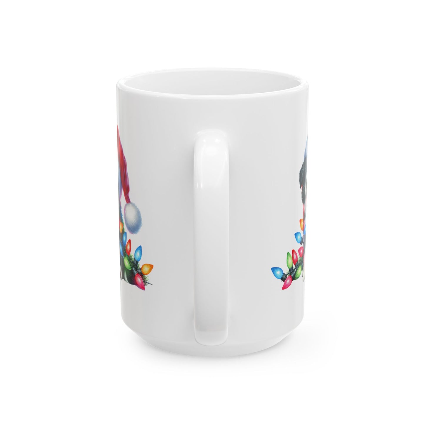 🐾 Border Collie Christmas Lights Mug – Holiday Cheer with a Tail-Wagging Twist 🎅✨