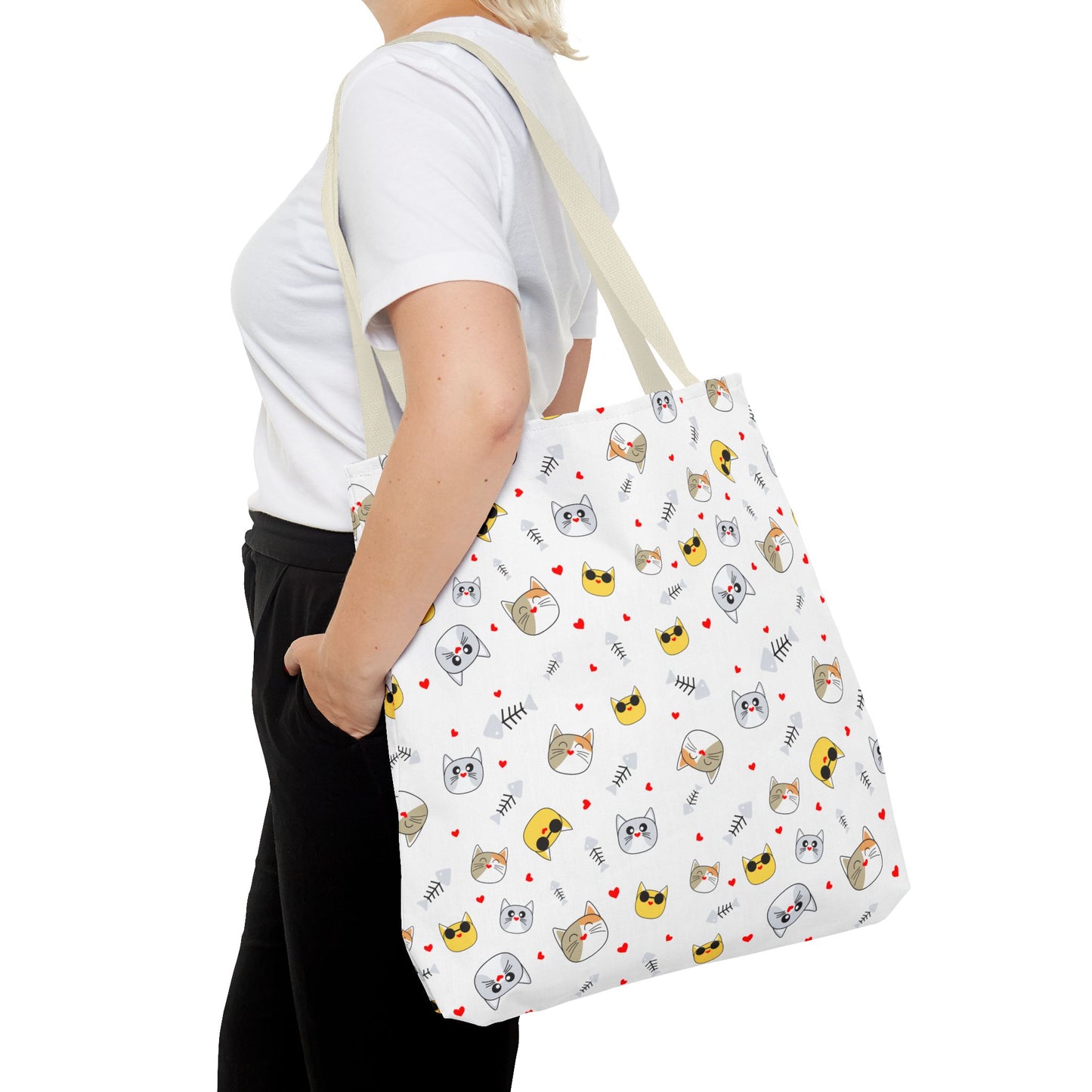 Encantador bolso de mano para amantes de los gatos: duradero, espacioso y perfecto para ir de compras, trabajar o las aventuras cotidianas.