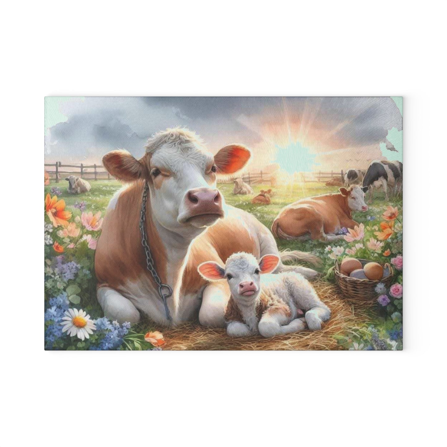 Tabla de cortar de vaca, diseño de casa de campo, cocina campestre, regalo para amantes de los animales, decoración de animales de granja, acentos rústicos para el hogar. Tabla de charcutería.