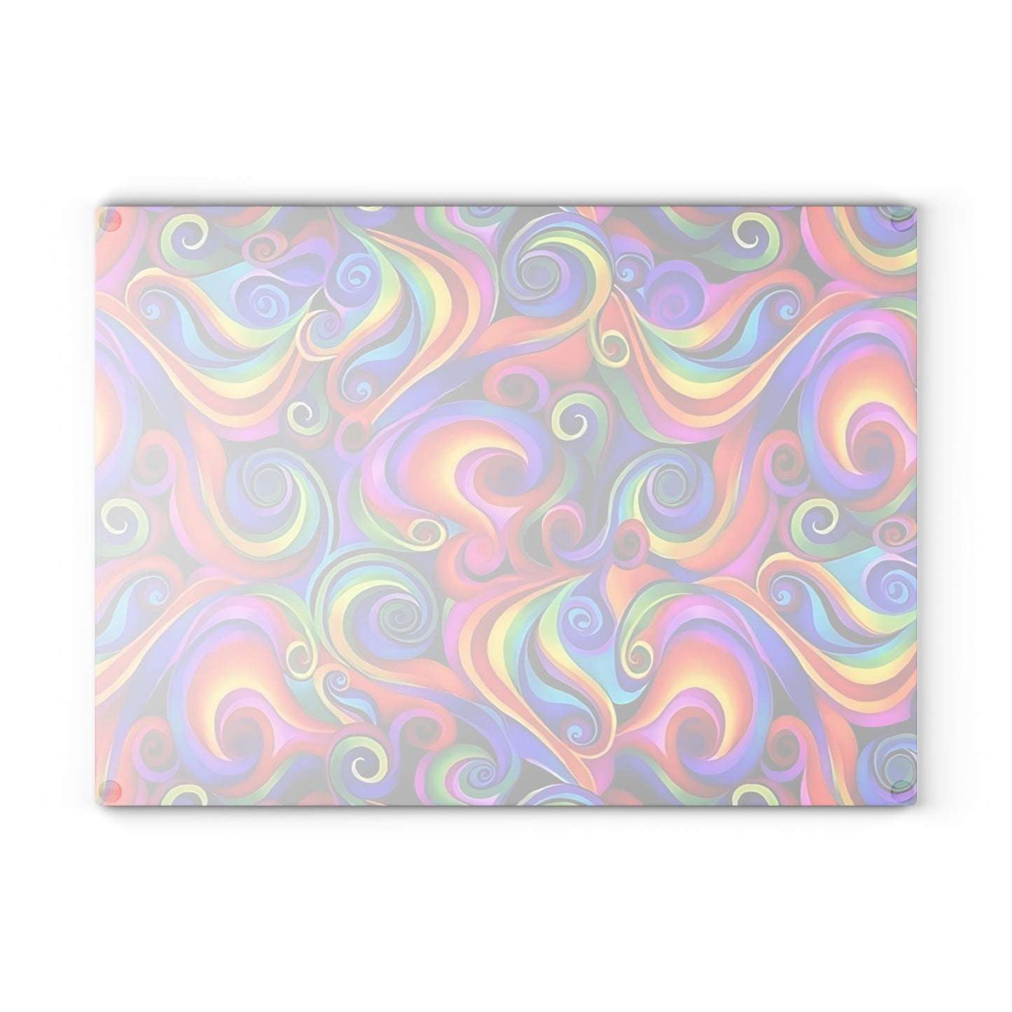 🌈 Rainbow Swirl Cutting Board – Bold Abstract Color Splash for Your Kitchen