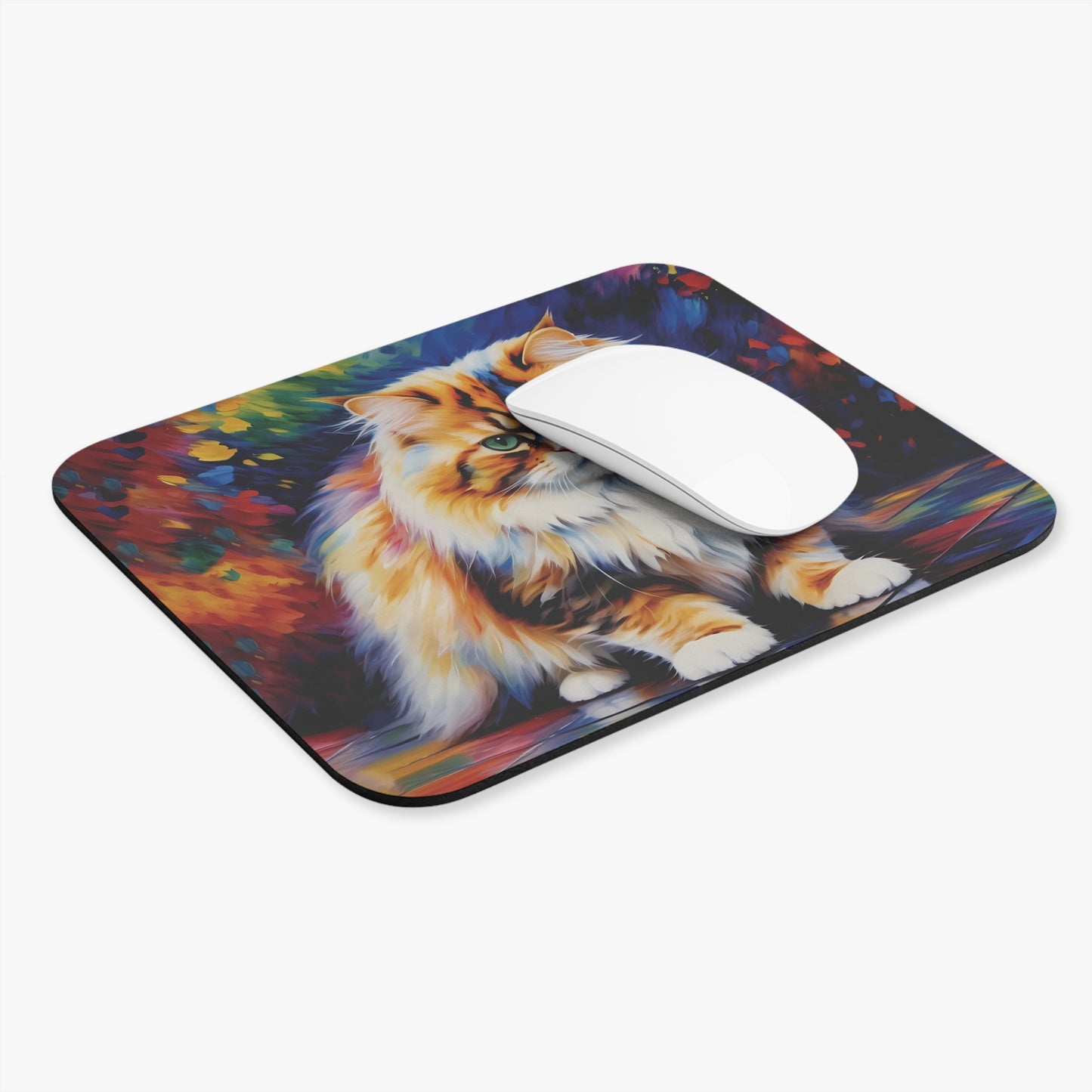 Alfombrilla de ratón con diseño de gato persa: elegante decoración de escritorio para amantes de los gatos