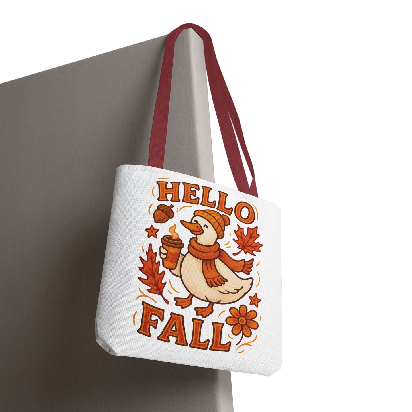 🧡 Hello Fall Duck Tote Bag – Cozy Autumn Vibes & Feathered Charm 🍂🦆