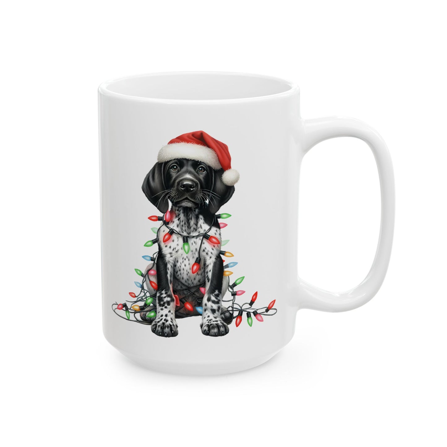 🎄 German Shorthair Pointer Christmas Mug – Holiday Cheer with a Santa Pup Twist ☕️