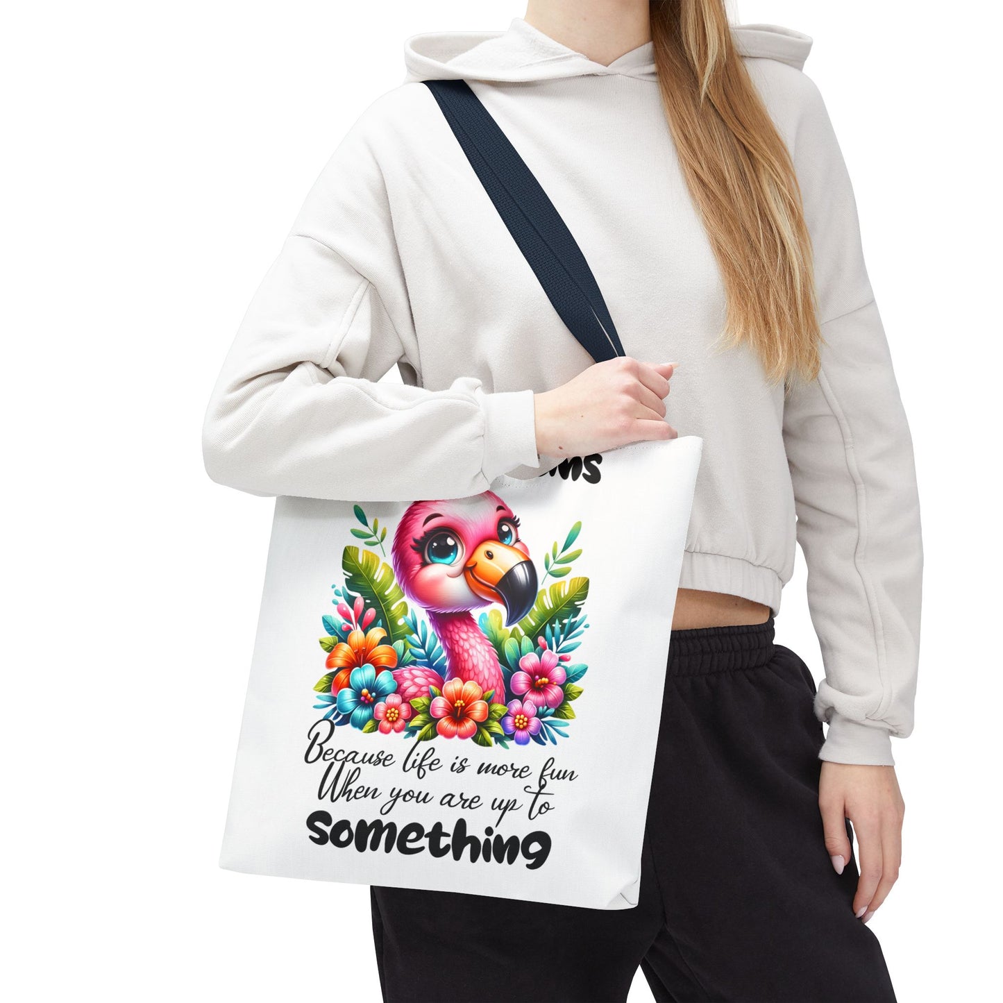 🌸 Flamingo & Floral Bliss – Bolso tote vibrante y divertido 🌺