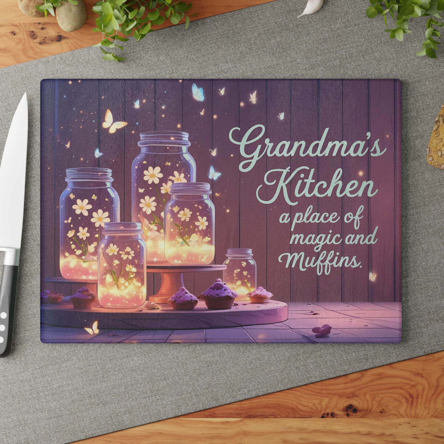 🧁 Grandma’s Kitchen Cutting Board – A Place of Magic and Muffins