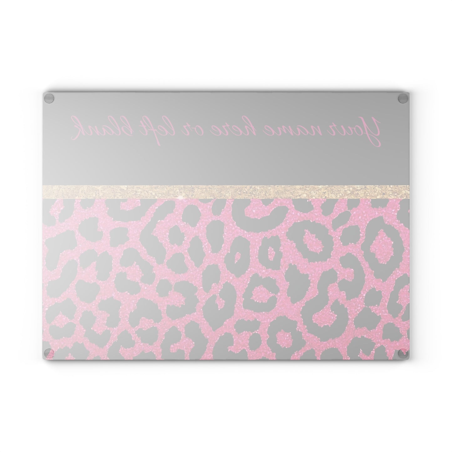Tabla de cortar con estampado de leopardo rosa: decoración de cocina personalizada y llamativa con brillo y glamour
