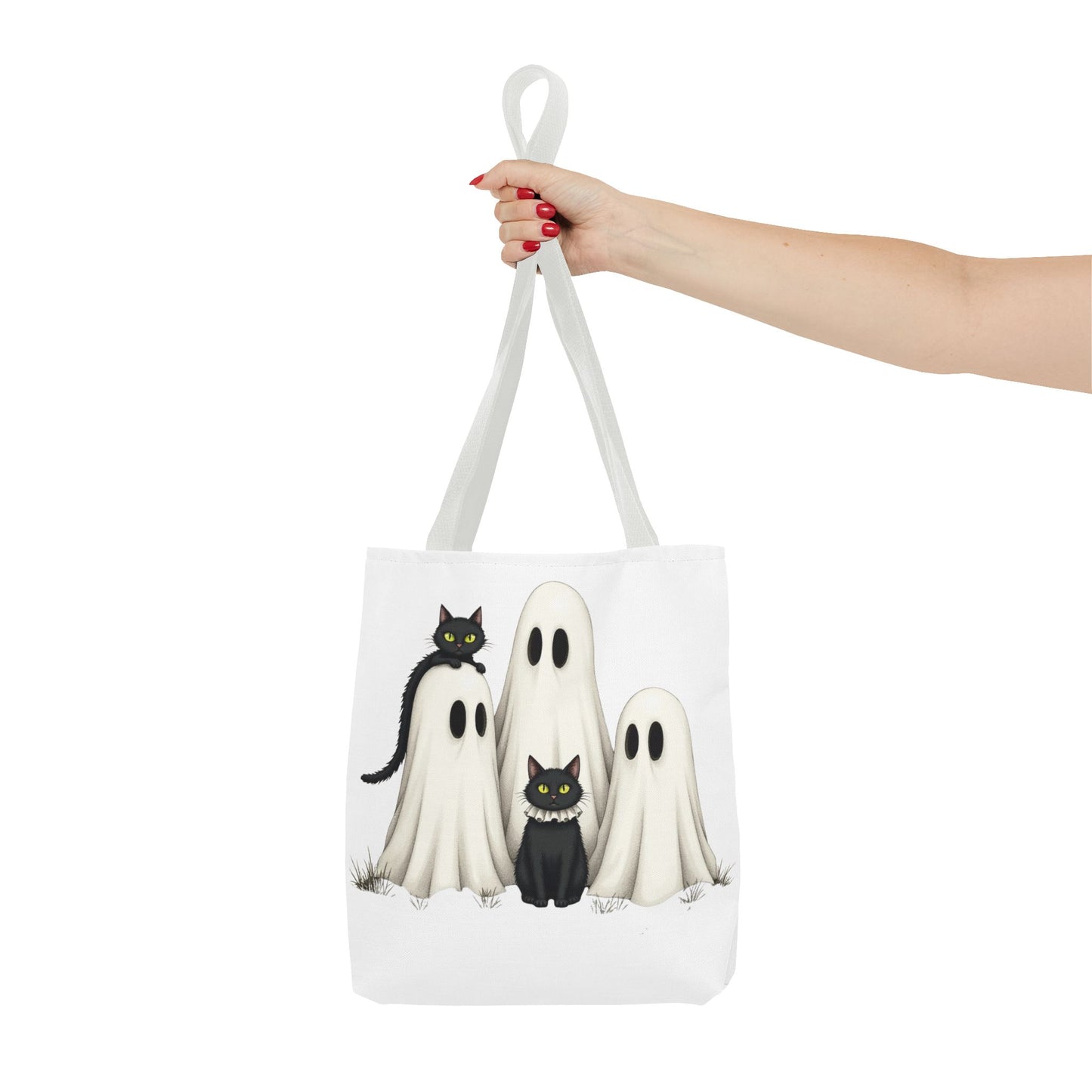 ๐โโฌ Ghosts & Black Cats Halloween Tote Bag โ Spooky Chic Retro Vibes ๐ป๐