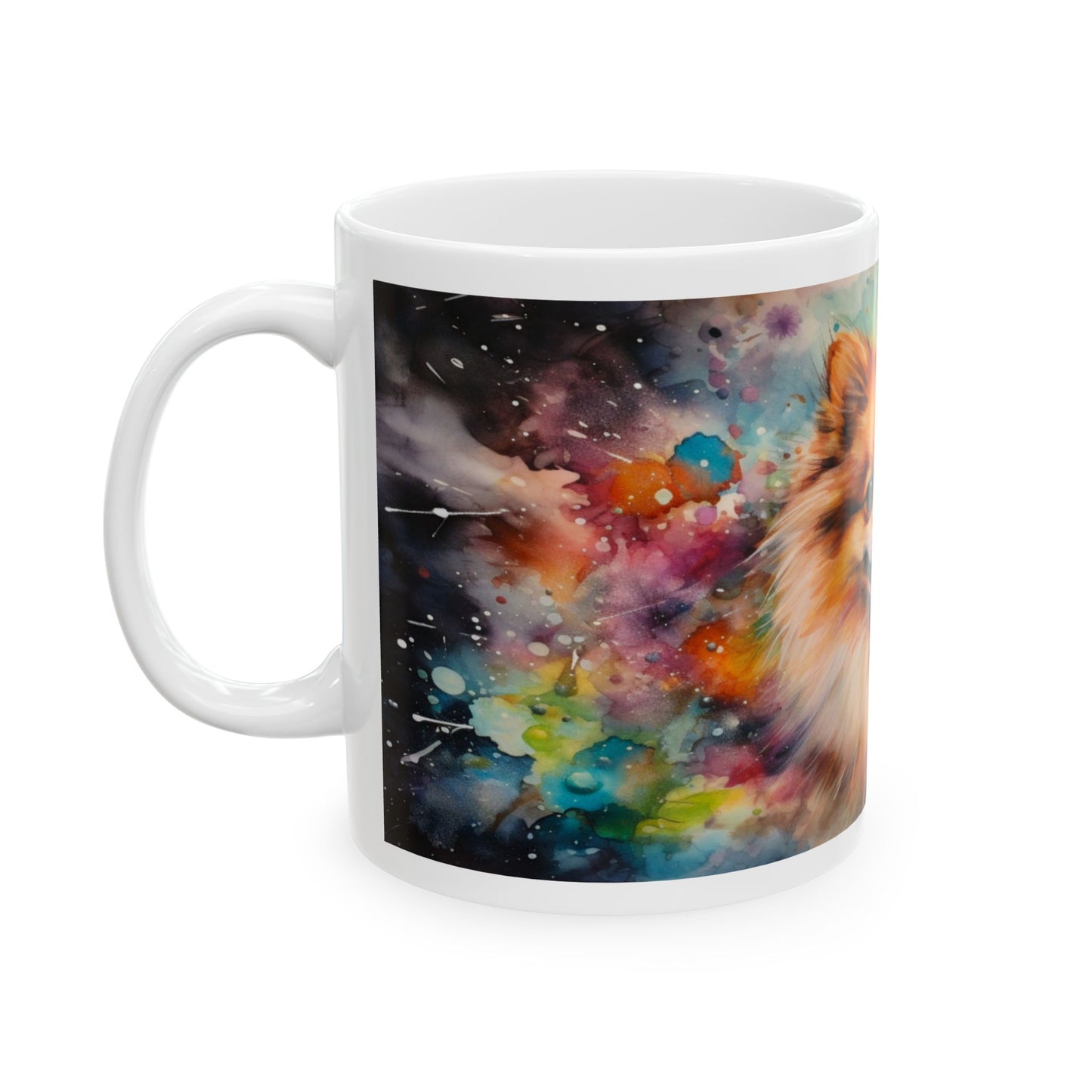 Taza Pomerania Acuarela: ¡Una explosión de color y personalidad! 🌸