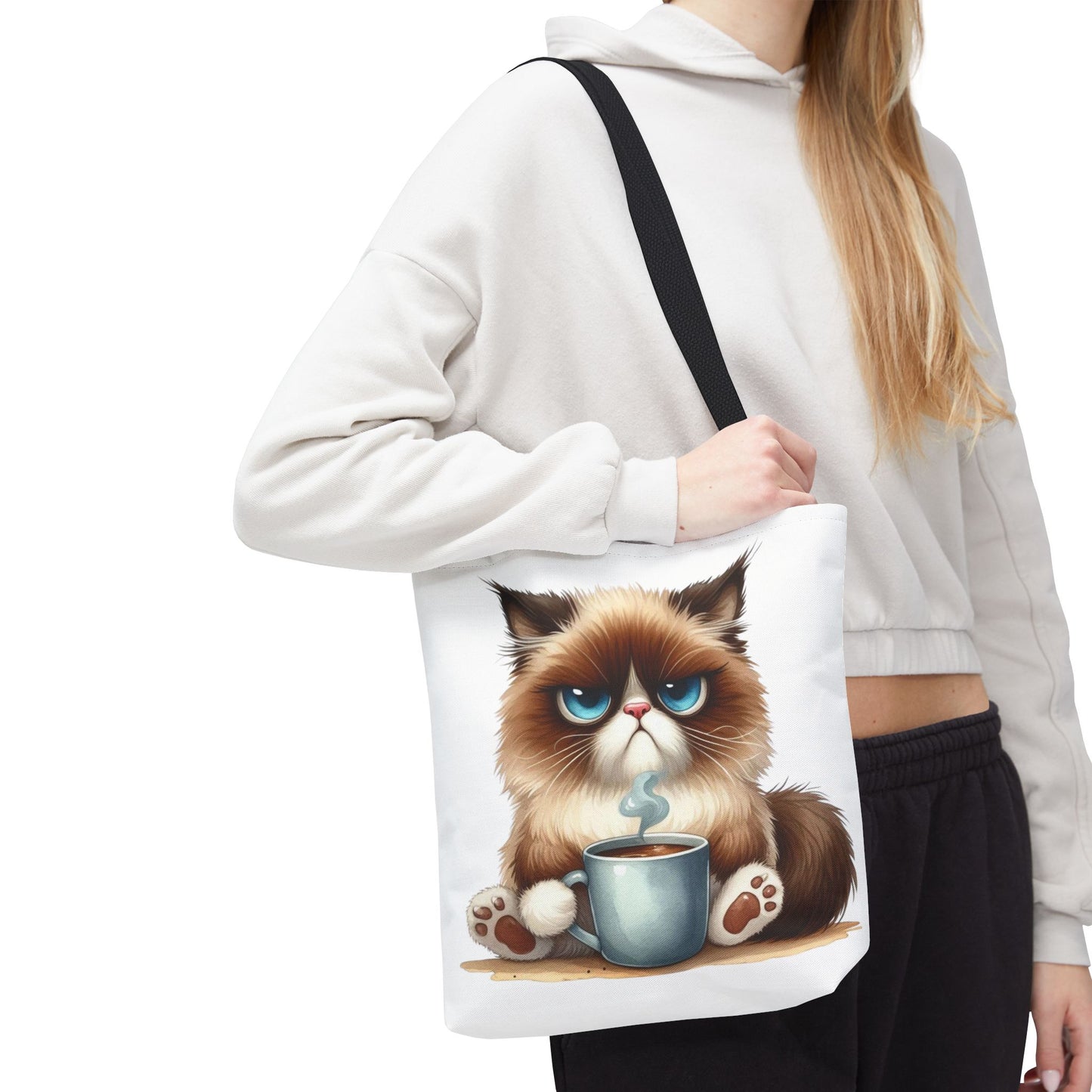 Bolsa de mano personalizada de Grumpy Cat con nombre personalizado: regalo divertido y sarcástico para amantes de los gatos. Bolsa única y práctica para uso diario. Bolsa de mano de Grumpy Cat: perfecta para amantes de los gatos y almas sarcásticas.