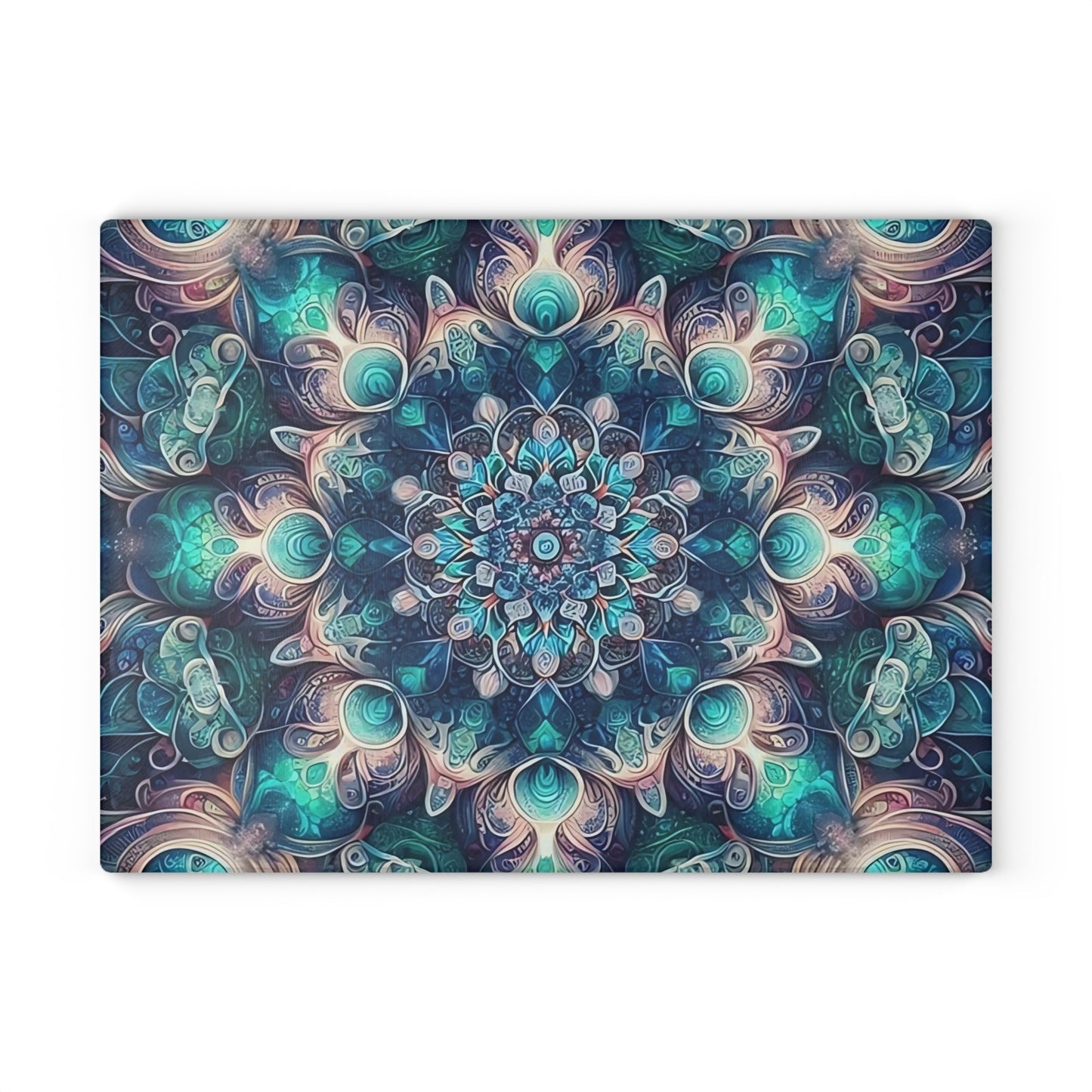 Tabla de cortar de vidrio templado con arte abstracto | Decoración de cocina moderna | Pieza de exhibición artística