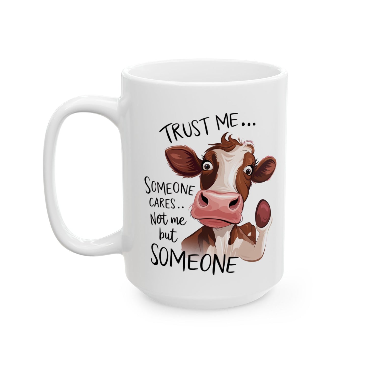 Confía en mí... No en mí, sino en alguien: divertida taza de vaca para almas sarcásticas ☕