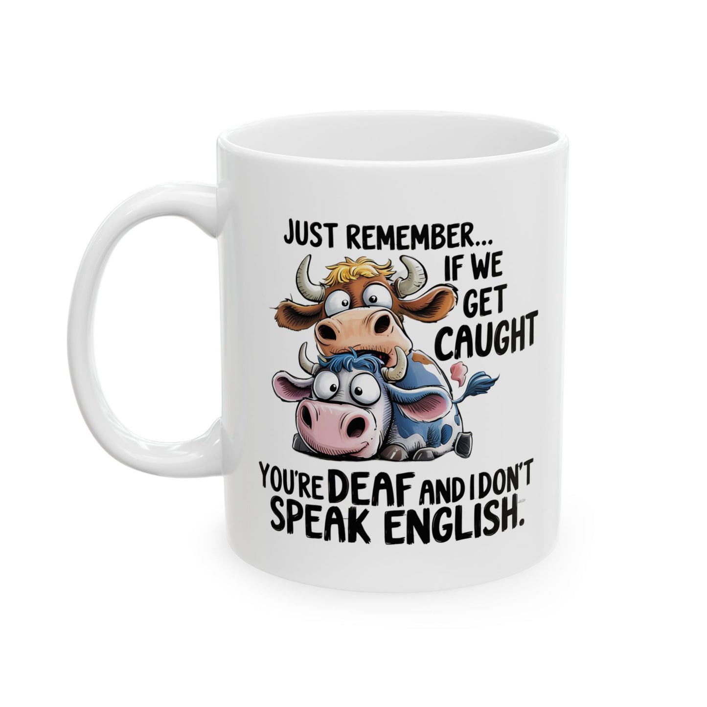 🐄 ¡Recuerda... que no te pillen! – Taza divertida de vaca para amantes de los animales y del humor