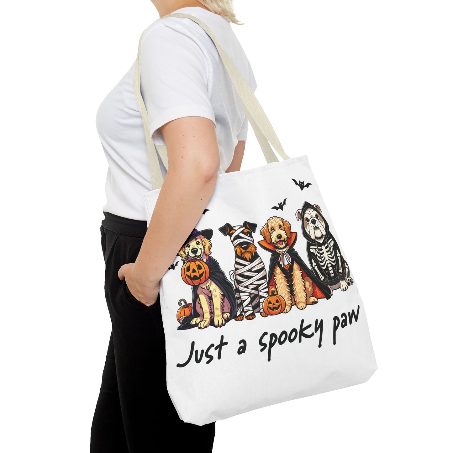 🐾 Spooky Paws Halloween Tote Bag – Doggone Cute Halloween Style 🎃