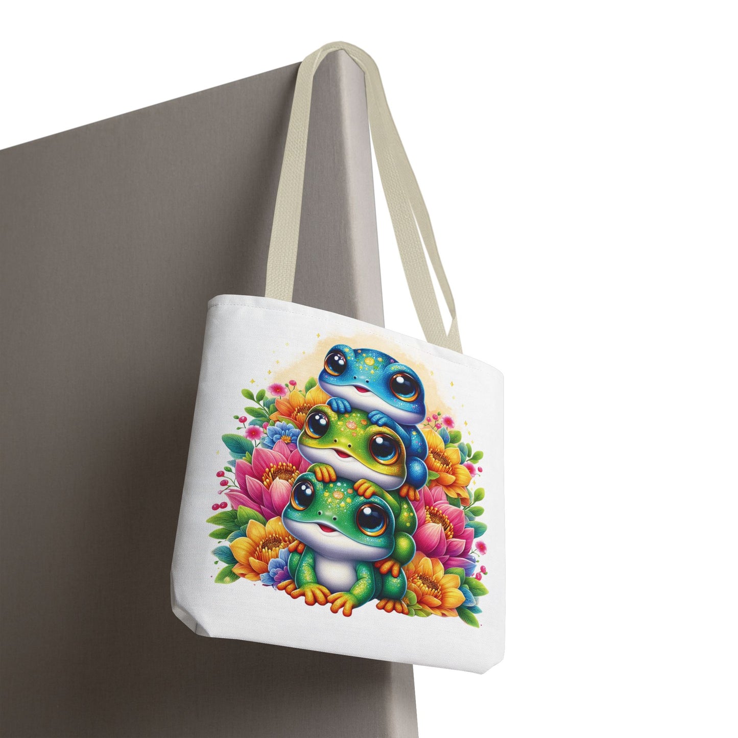 ๐ธ Stacked Frogs Floral Tote Bag โ Colorful Whimsy for Every Day ๐ธ๐