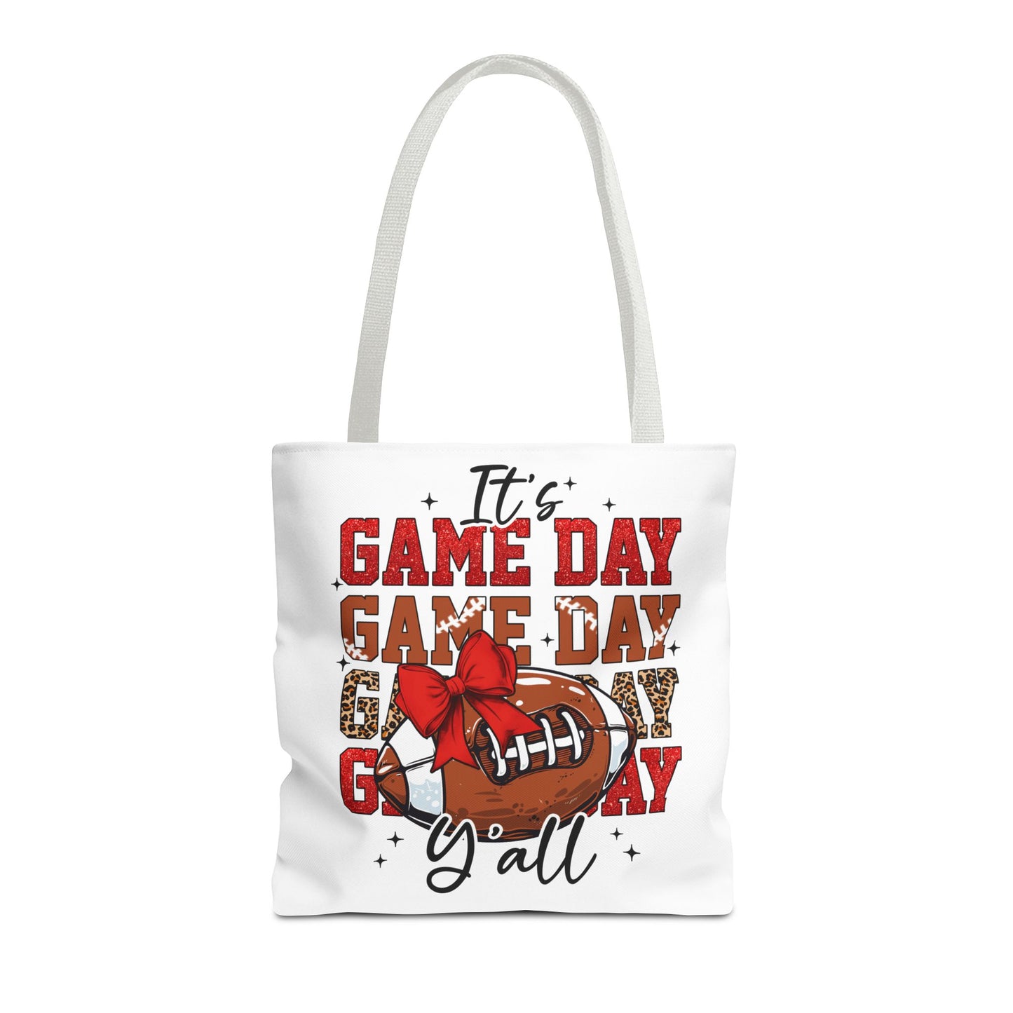 🏈 Game Day Red Bow Football Tote Bag – Sporty, Stylish, and Ready for Kickoff 🎀👜