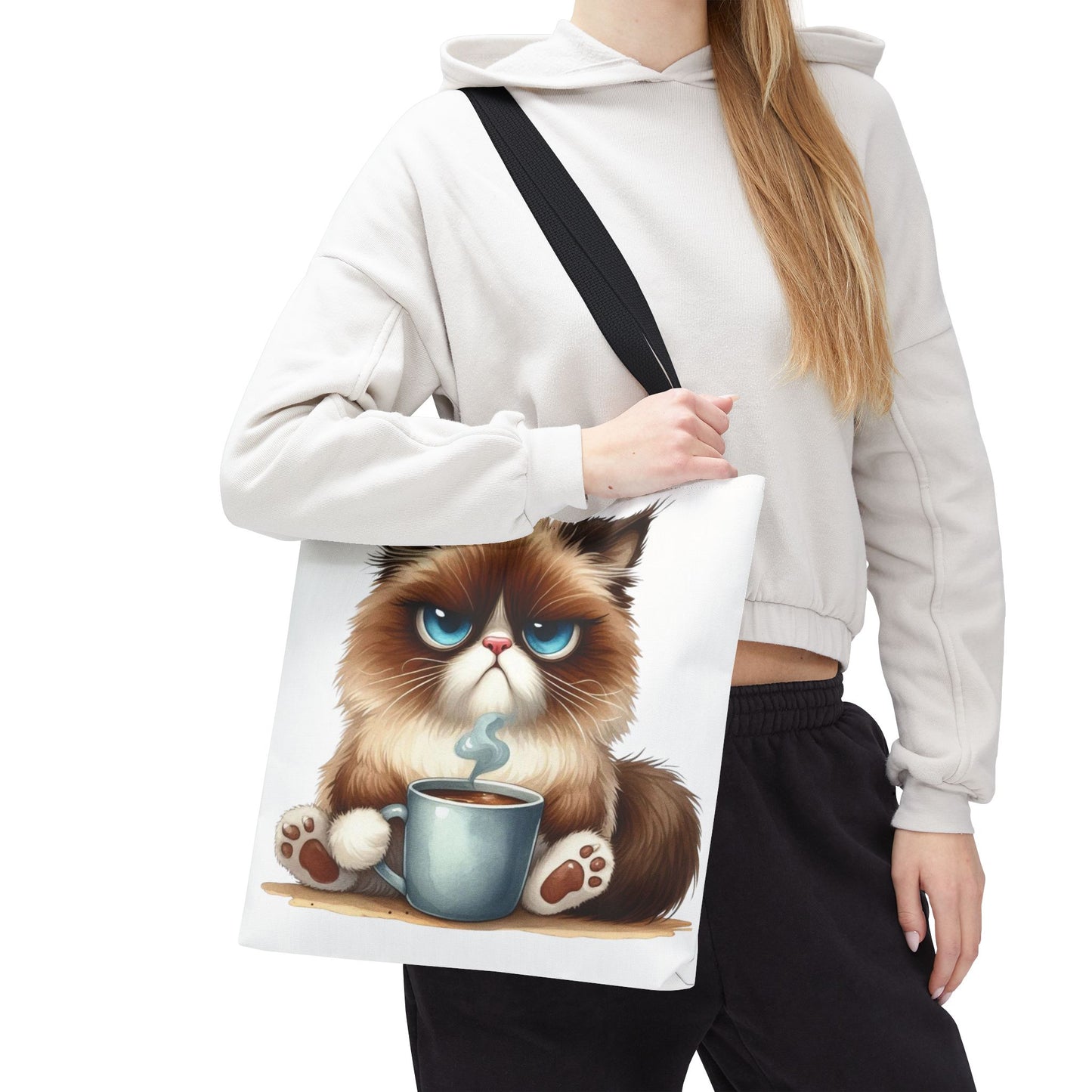 Bolsa de mano personalizada de Grumpy Cat con nombre personalizado: regalo divertido y sarcástico para amantes de los gatos. Bolsa única y práctica para uso diario. Bolsa de mano de Grumpy Cat: perfecta para amantes de los gatos y almas sarcásticas.