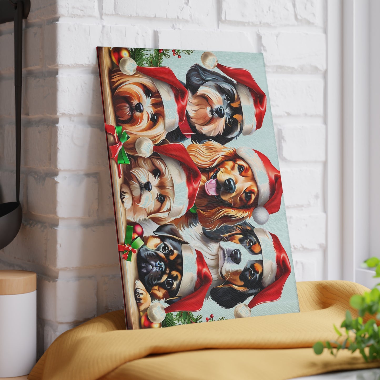 ๐๐พ Christmas Dogs Cutting Board โ Festive Cheer for Your Holiday Kitchen ๐