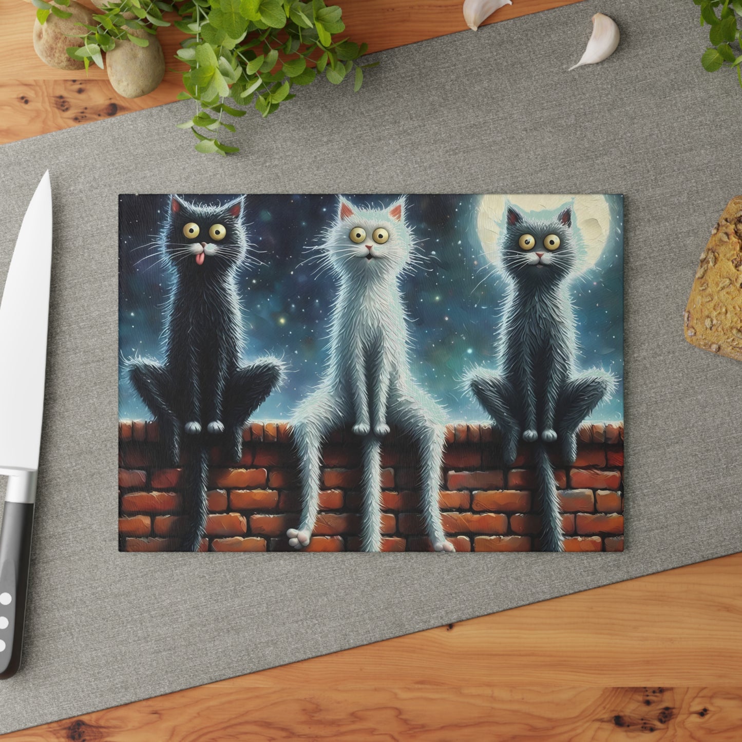 Tabla de cortar de vidrio templado para gatos - Para amantes de los gatos