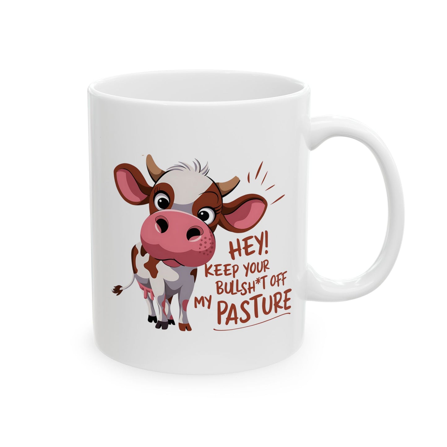 🐮 ¡Mantén tus tonterías lejos de mi pasto! – Taza divertida de vaca para almas atrevidas ☕