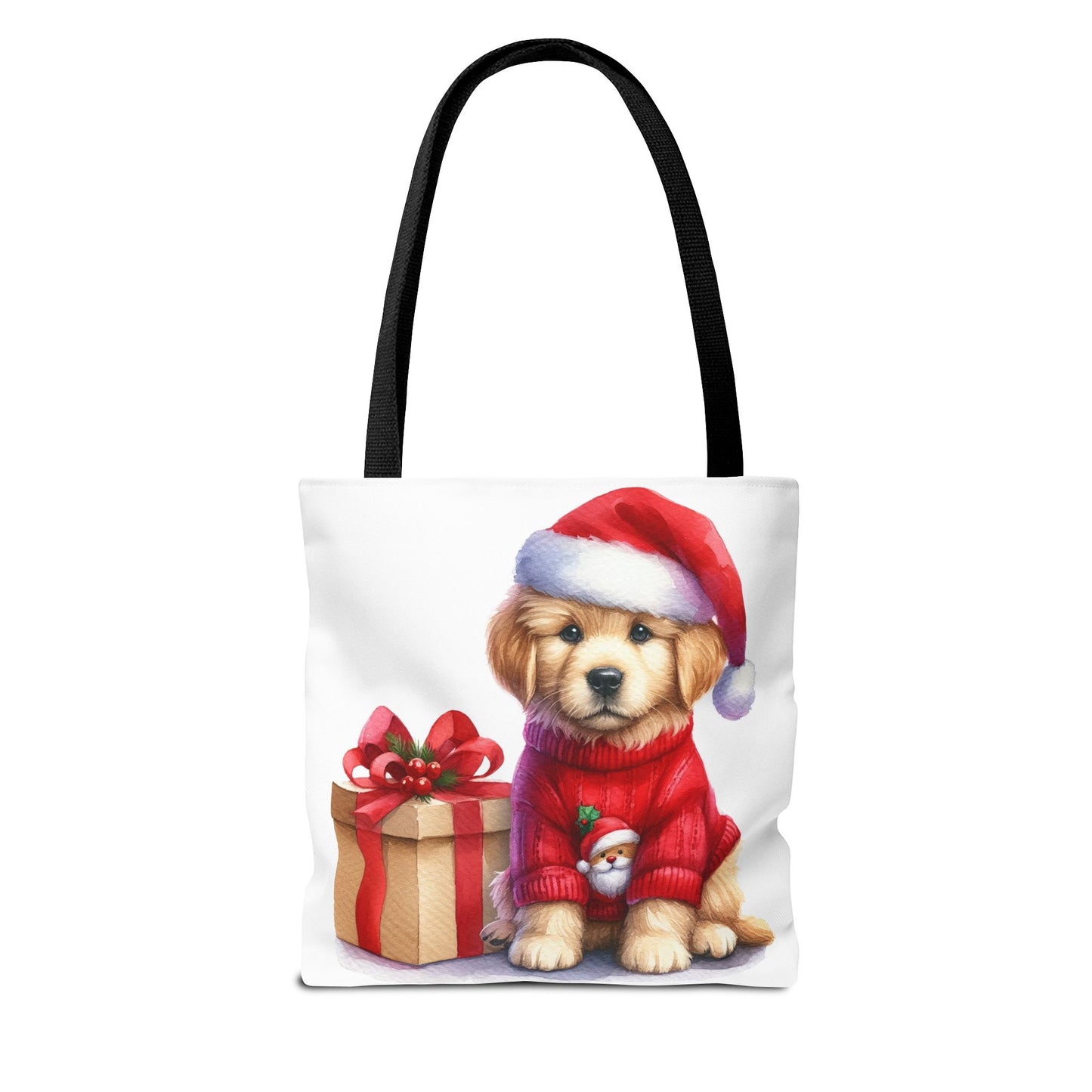 🎄 Golden Retriever Puppy Christmas Tote Bag – Festive Charm for Dog Lovers 🐶