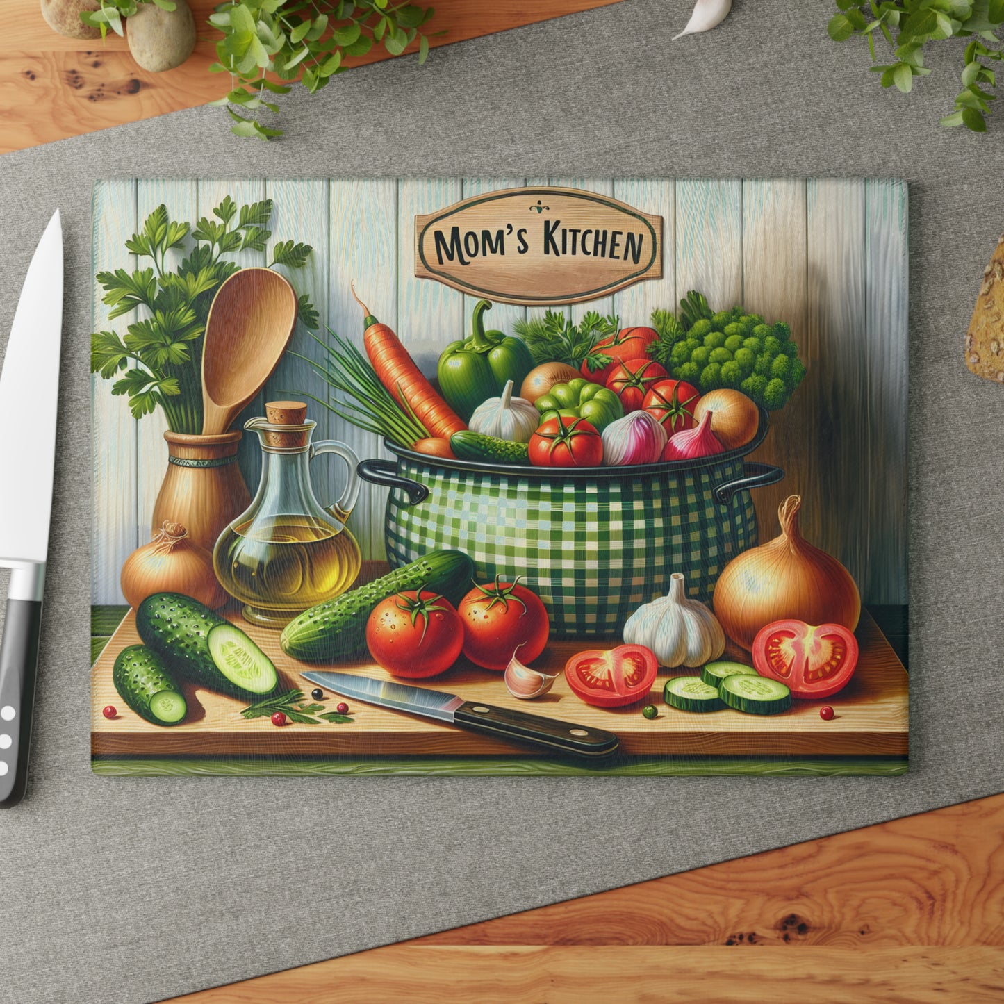 Tabla de cortar verduras del huerto de mamá: un encanto hogareño y saludable