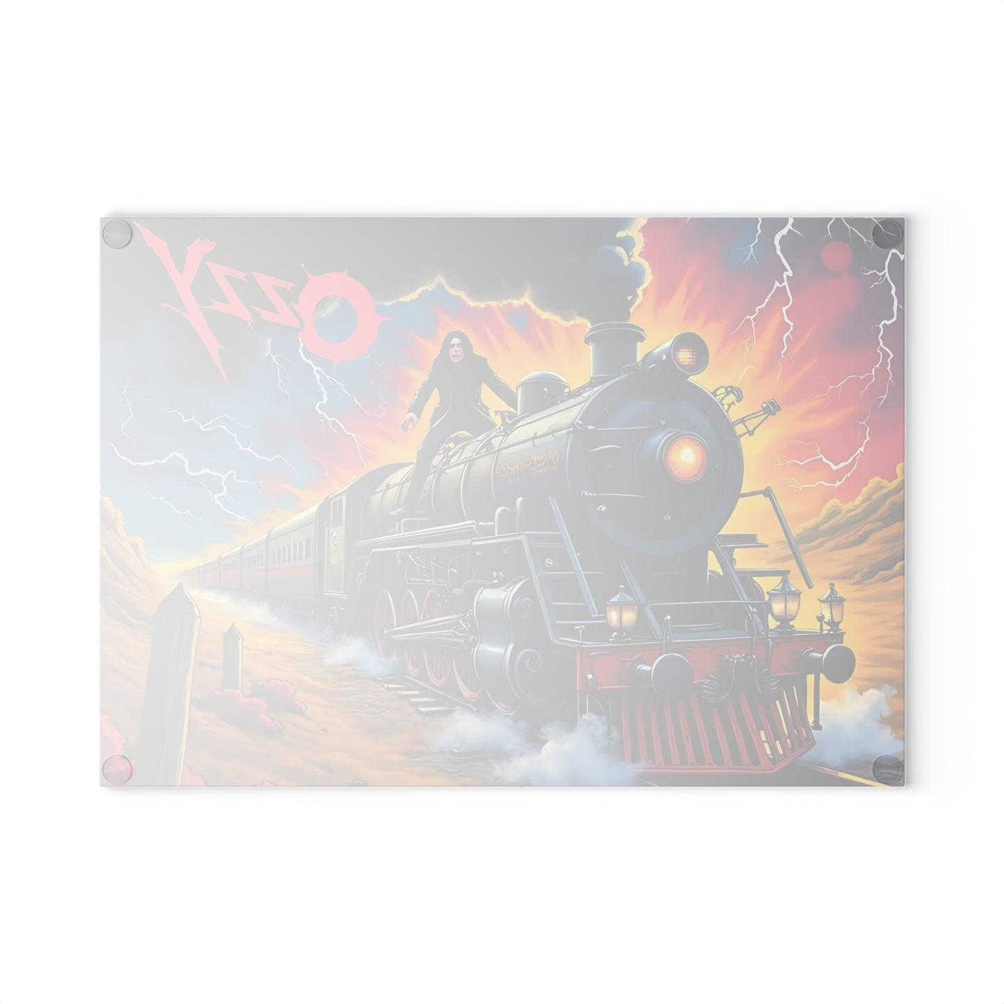 🚂⚡ Storm Train Inferno Cutting Board – Electrifying Energy Meets Bold Rebel Vibes 🔥🎸