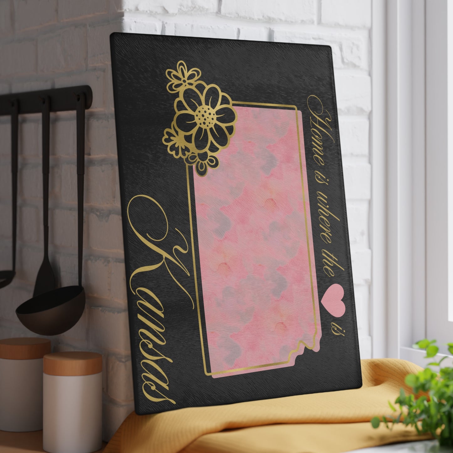 💗 Kansas State Cutting Board – Blushing Pride with Heartfelt Charm