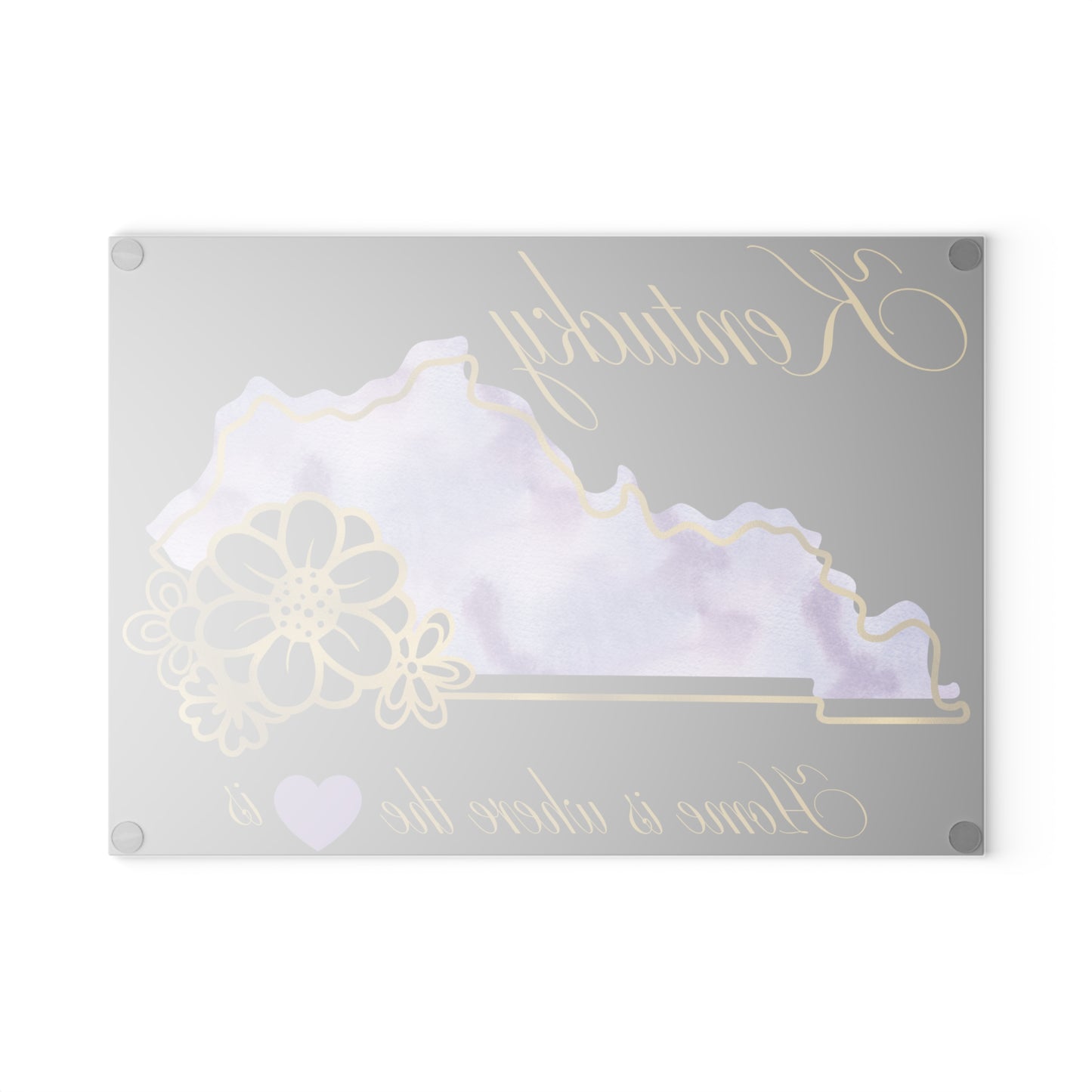 💜 Kentucky State Cutting Board – Purple Pride with Southern Heart