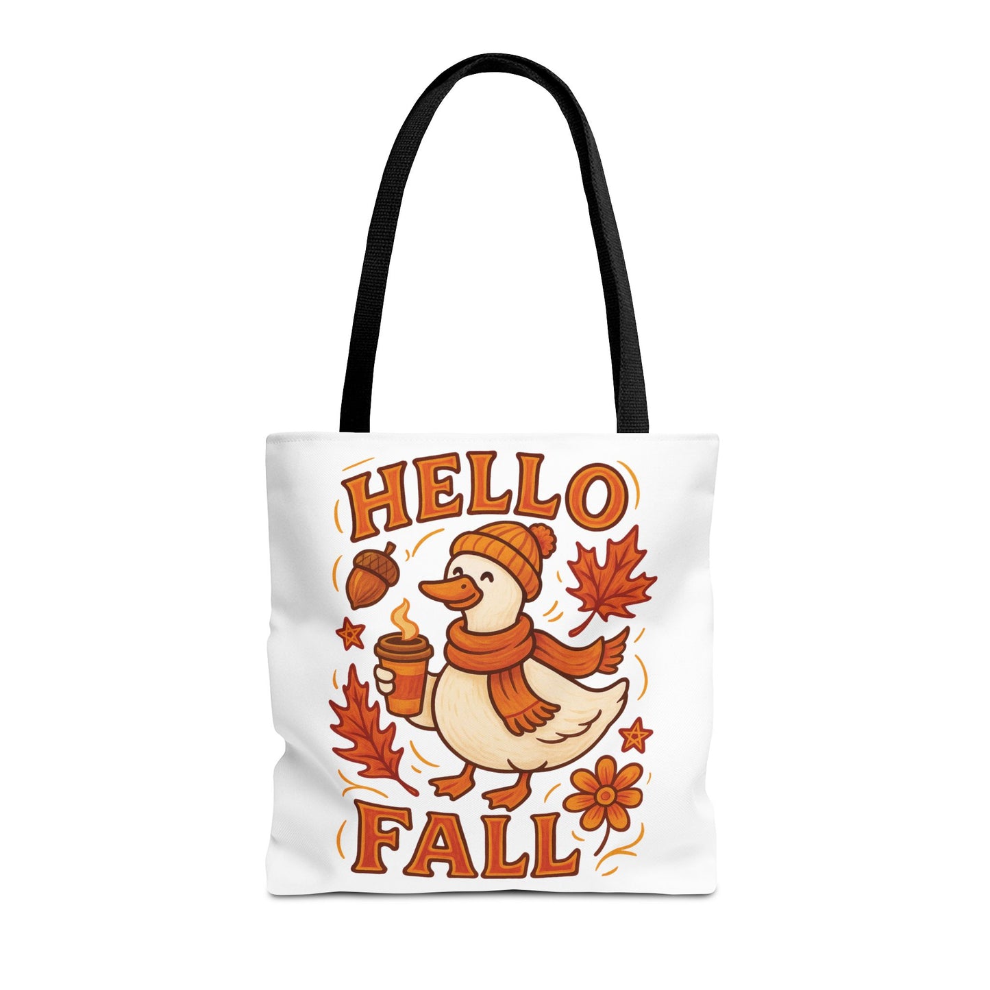 🧡 Hello Fall Duck Tote Bag – Cozy Autumn Vibes & Feathered Charm 🍂🦆