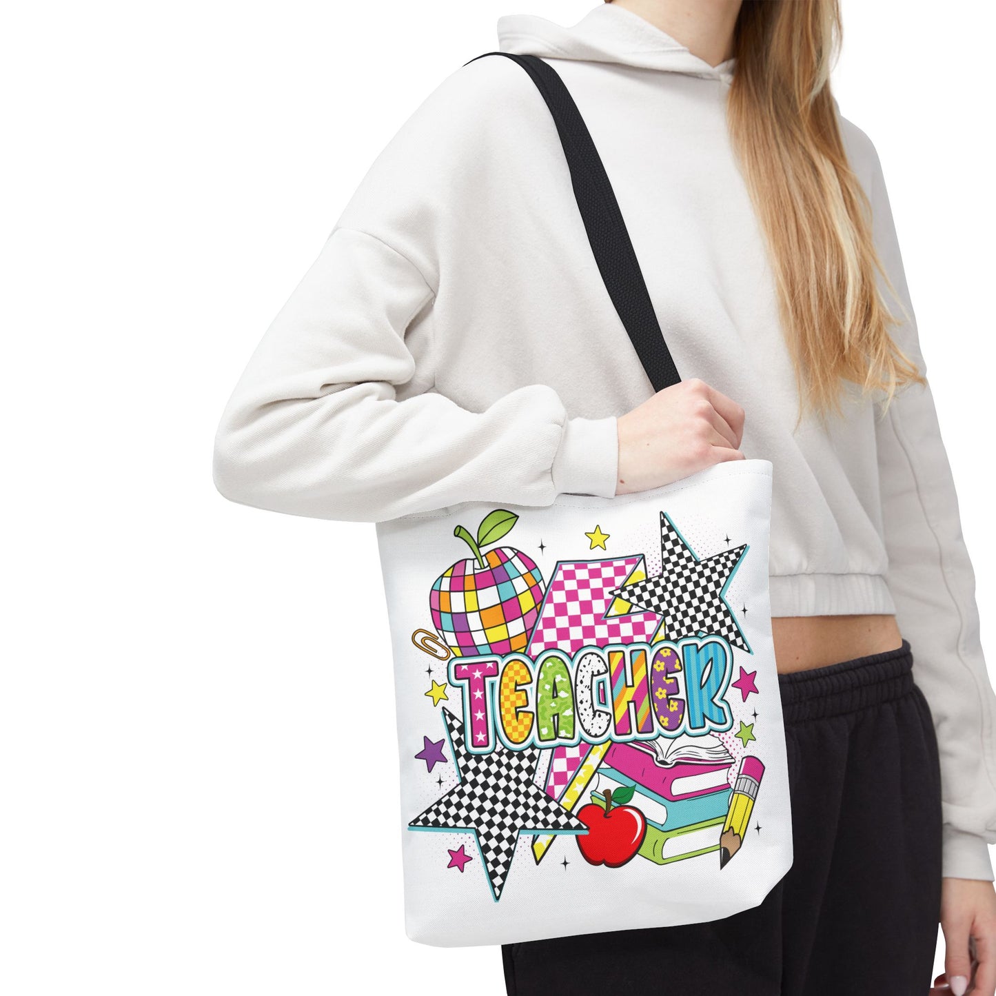 🌟 Bright Teacher Stars Tote – Bold Style for the Best in Class 🍎