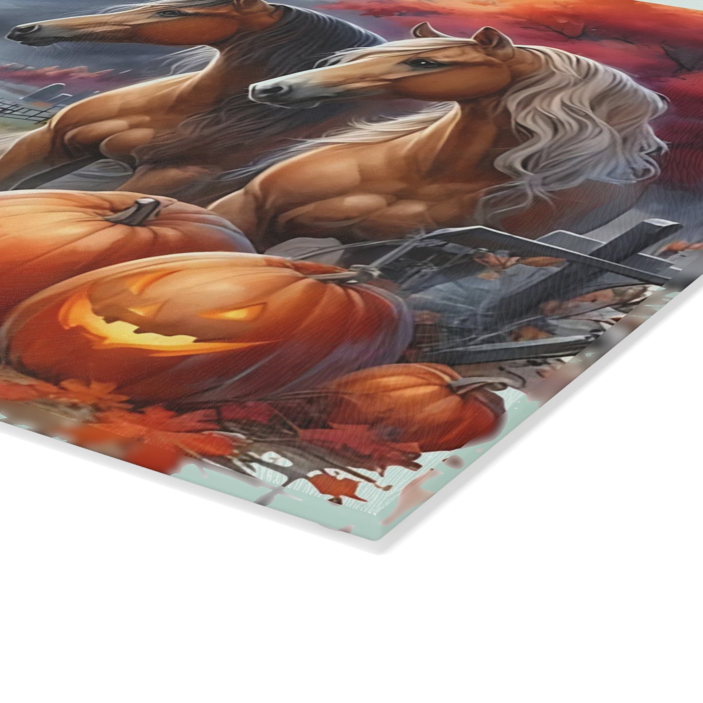 🎃 Haunted Harvest Horses Cutting Board – Spooky Elegance for Fall Entertaining
