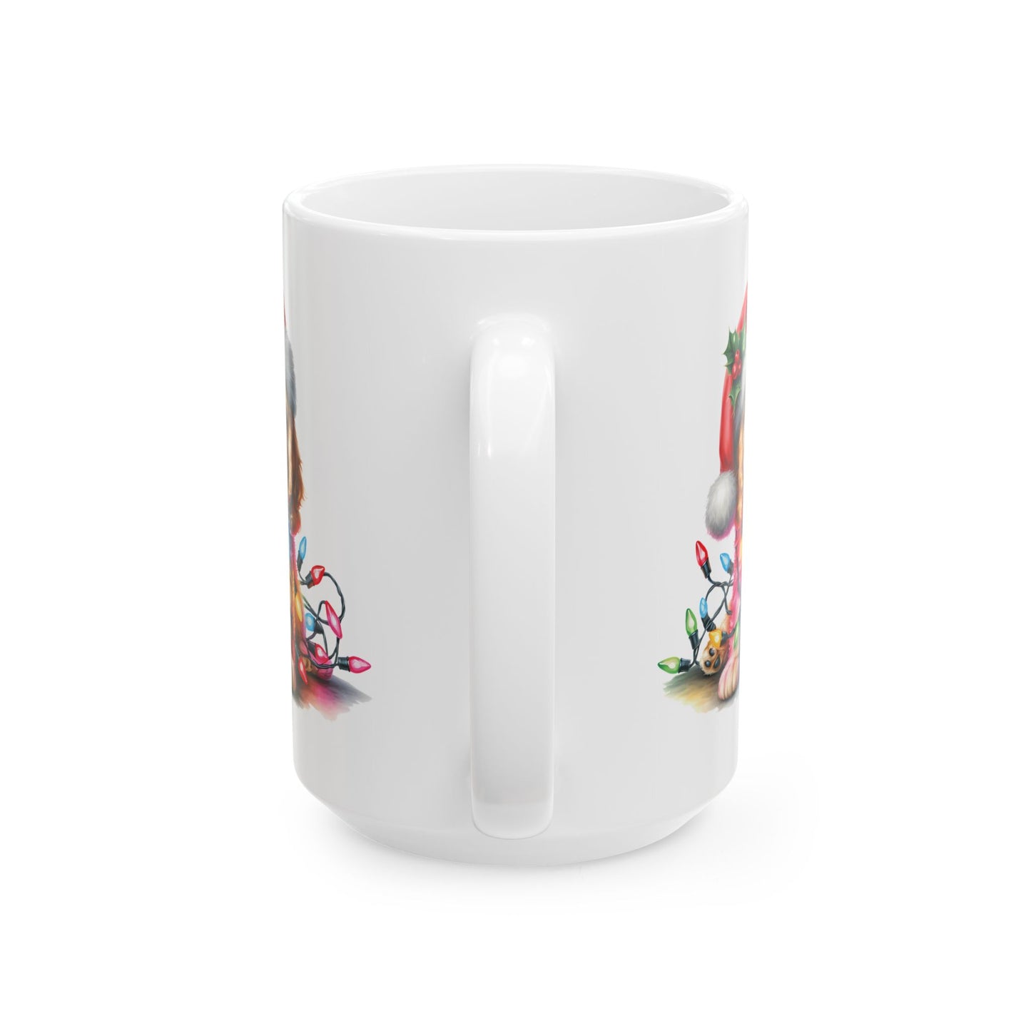 🎁 Cocker Spaniel Christmas Lights Mug – Sweet Holiday Cheer with a Bow 🎄🐶