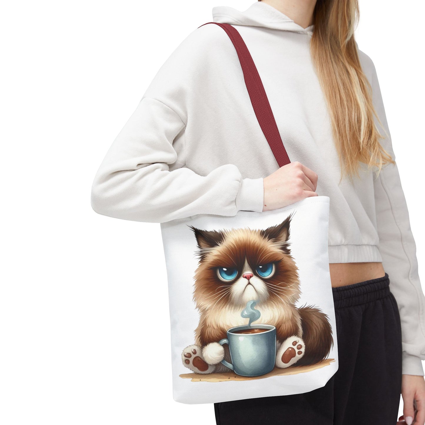 Bolsa de mano personalizada de Grumpy Cat con nombre personalizado: regalo divertido y sarcástico para amantes de los gatos. Bolsa única y práctica para uso diario. Bolsa de mano de Grumpy Cat: perfecta para amantes de los gatos y almas sarcásticas.