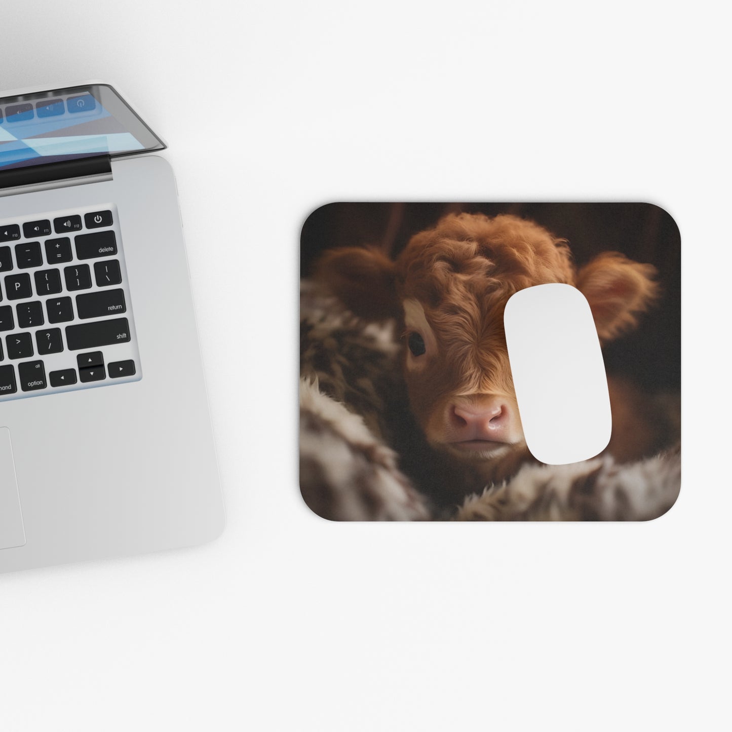 🖱️🐮 Highland Calf Mouse Pad – Cozy Farm Charm for Your Desk