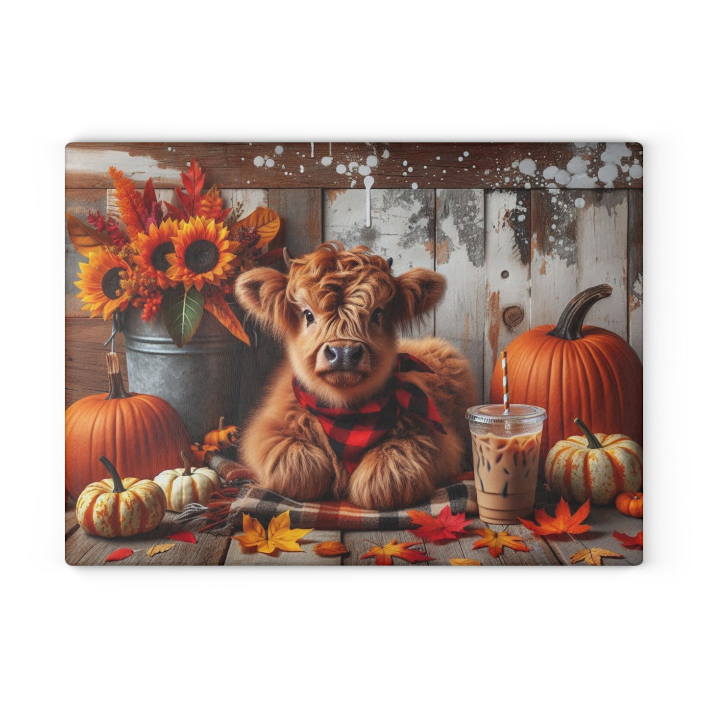 🐮 Autumn Highland Calf Cutting Board – Cozy Fall Vibes & Country Charm for Your Kitchen