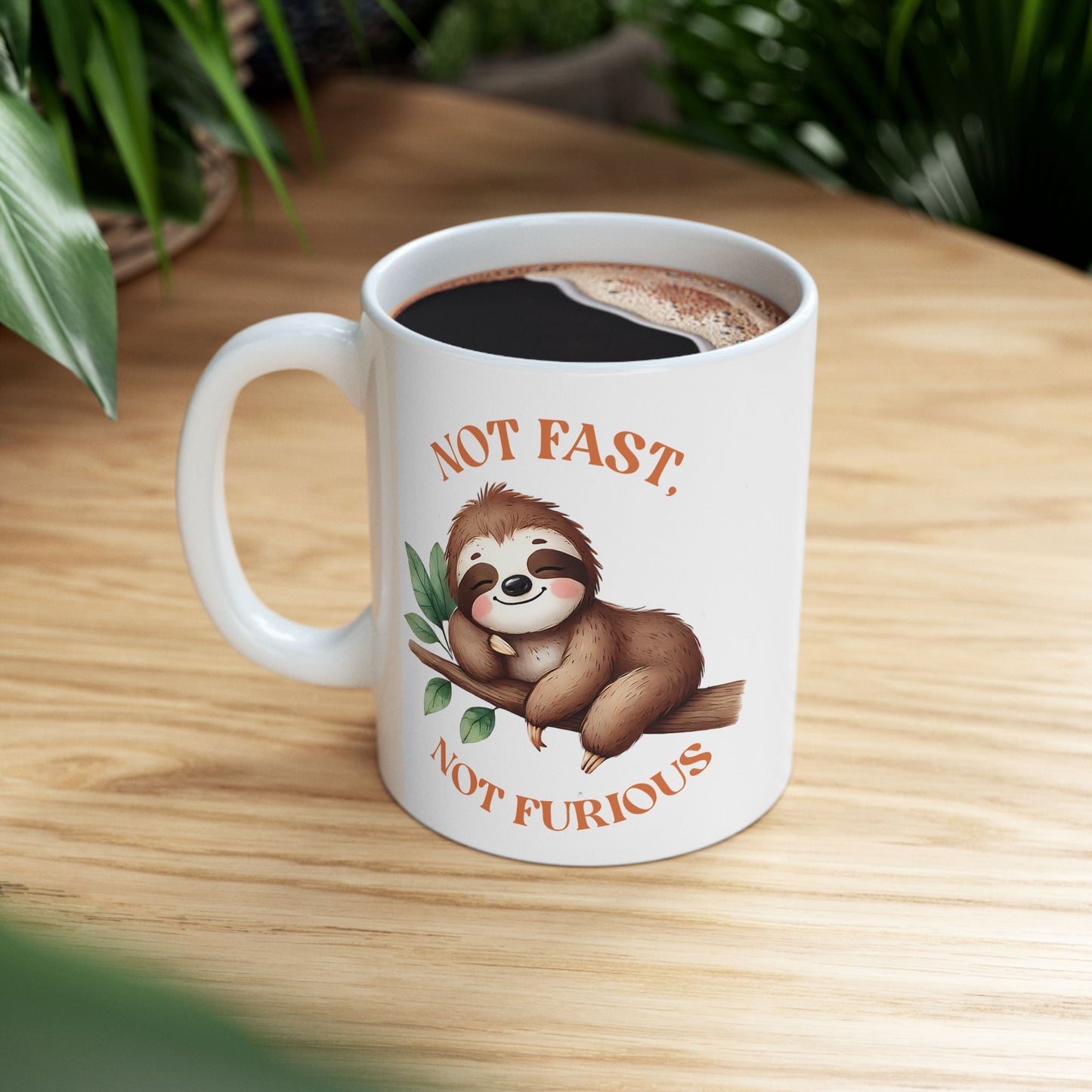 🐾 Ni rápido ni furioso: divertida taza de café con perezoso para almas relajadas 🦥