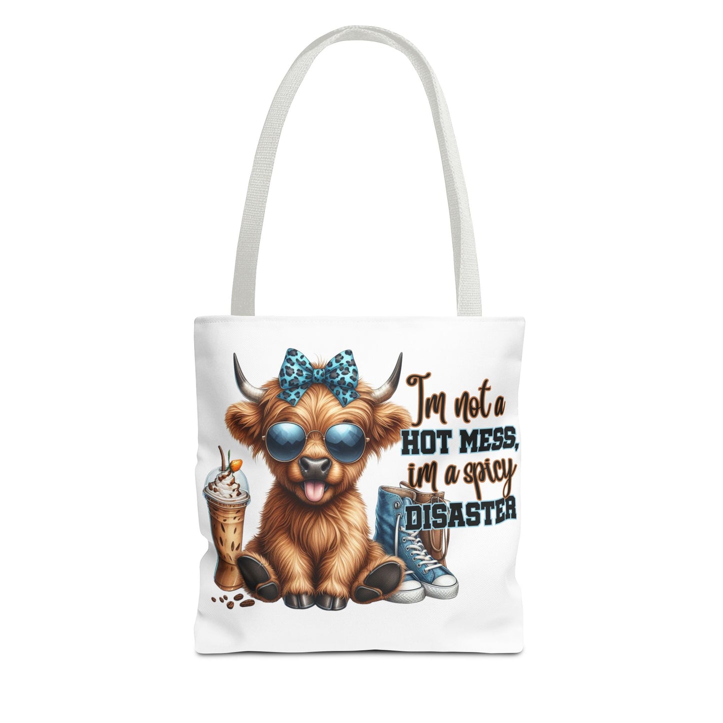 Bolsa de tela Highland Cow: «No soy un desastre picante, soy un desastre picante».