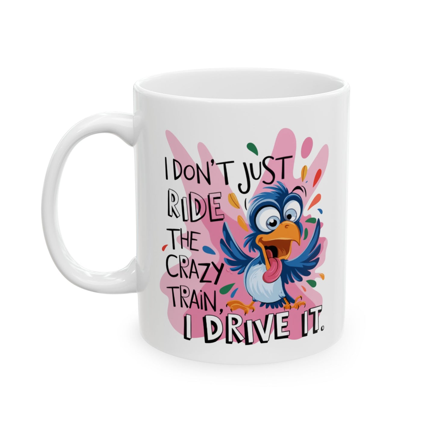 🚂No solo viajo en el tren loco, lo conduzco: divertida taza de café con forma de pájaro para amantes del café 🦜