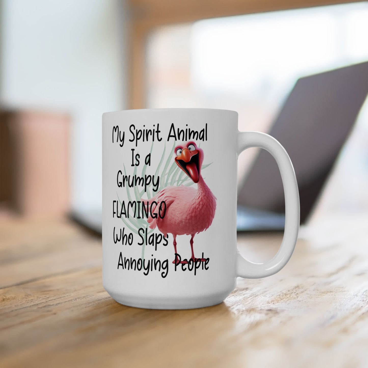 Mi espíritu animal es un flamenco gruñón: divertida taza de flamenco para mañanas atrevidas ☕