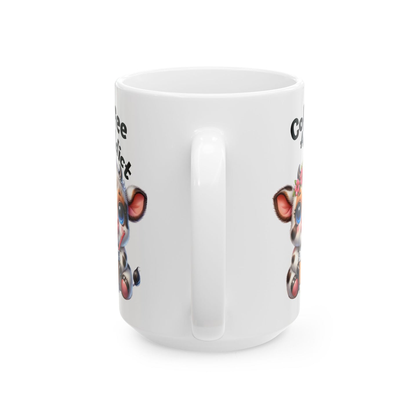 🌸 Vaca Flor y Café – Taza de Café Linda y Divertida para Amantes de los Animales 🐄☕