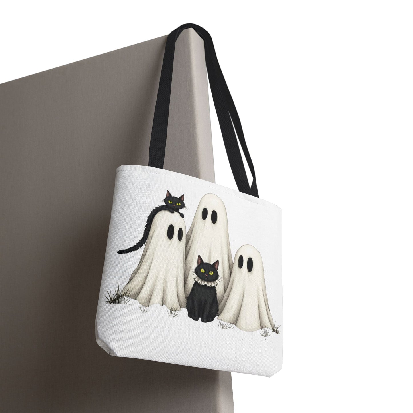 ๐โโฌ Ghosts & Black Cats Halloween Tote Bag โ Spooky Chic Retro Vibes ๐ป๐