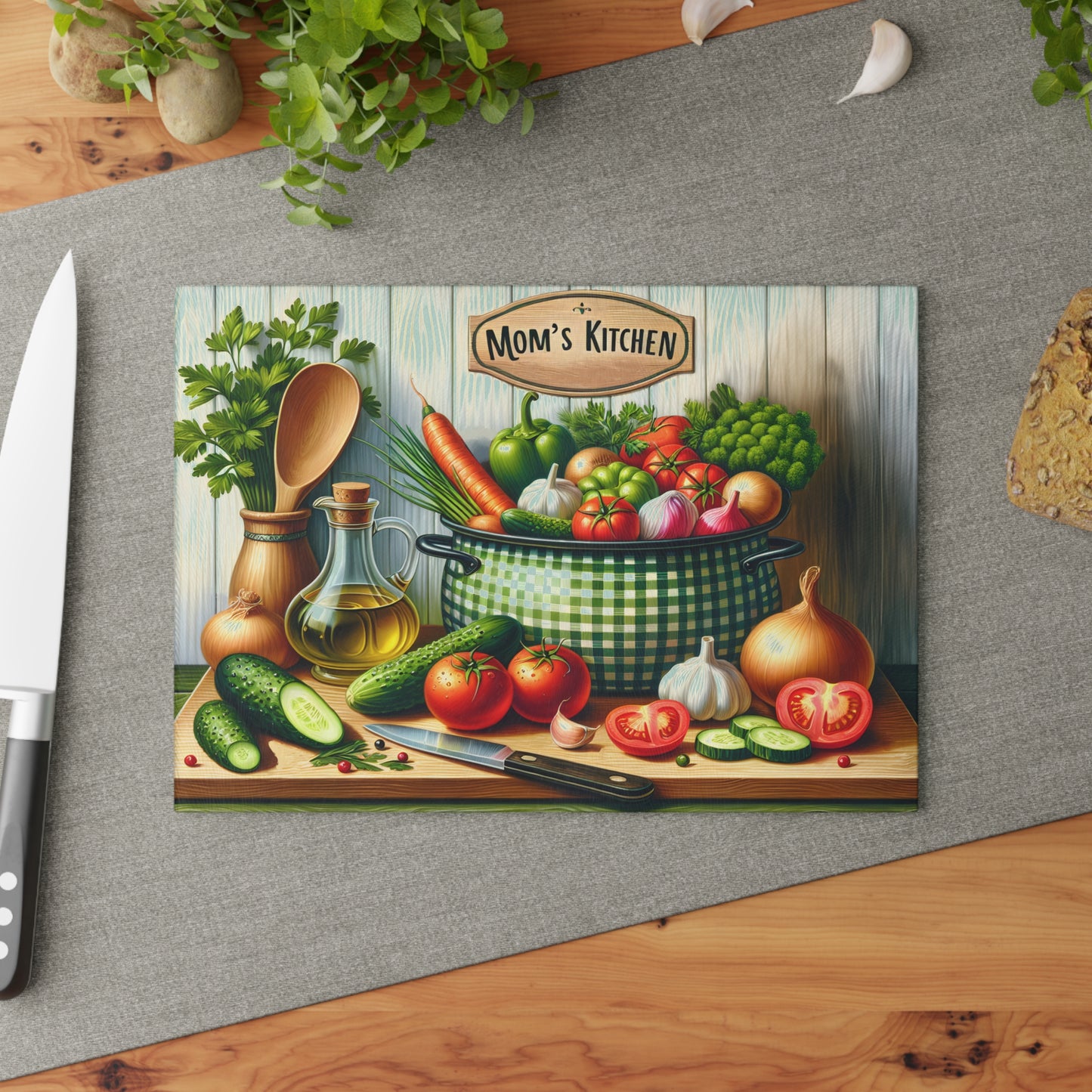 Tabla de cortar verduras del huerto de mamá: un encanto hogareño y saludable