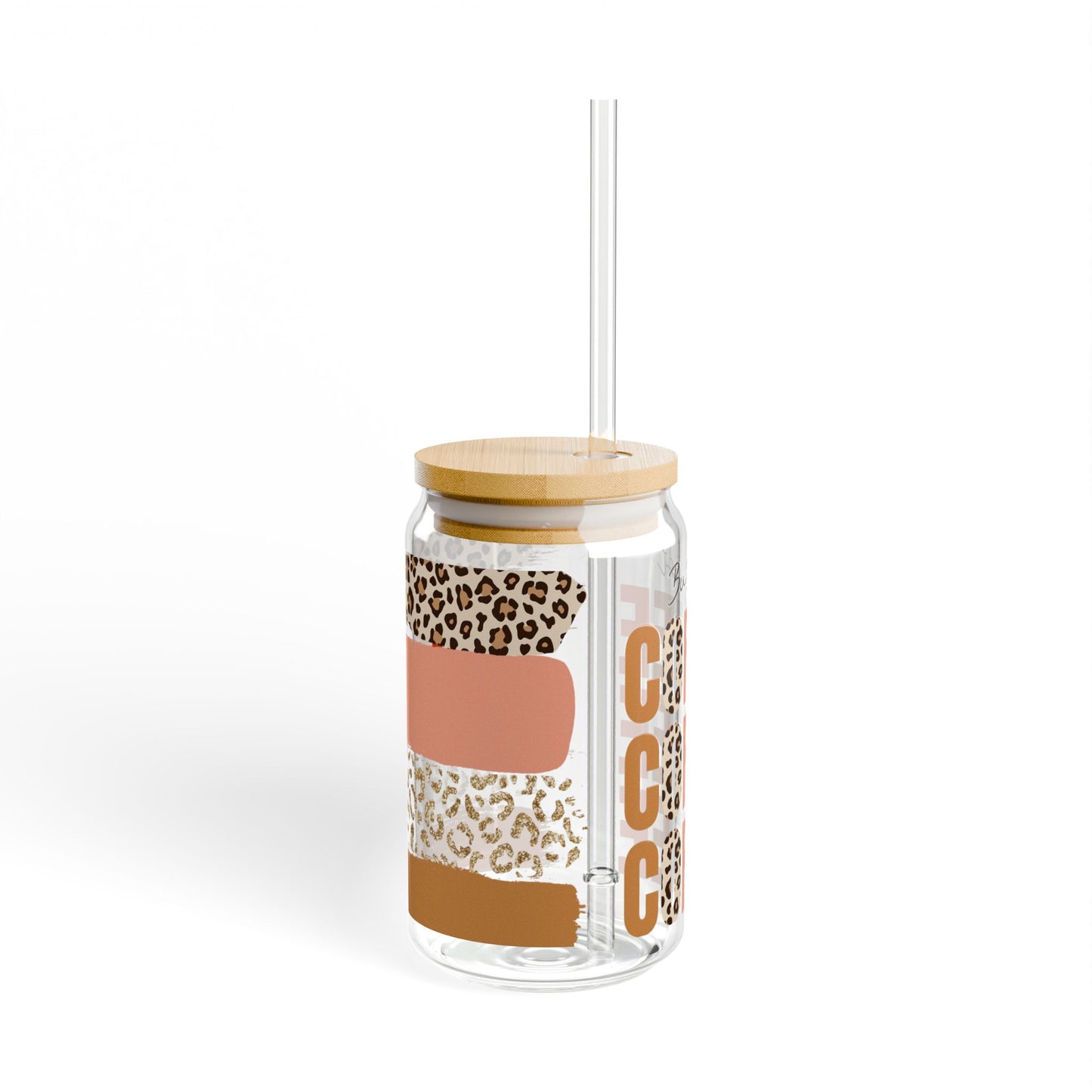 ☕🐆 But First, Coffee Sipper Glass – Bold Brews & Wild Mornings 🧡
