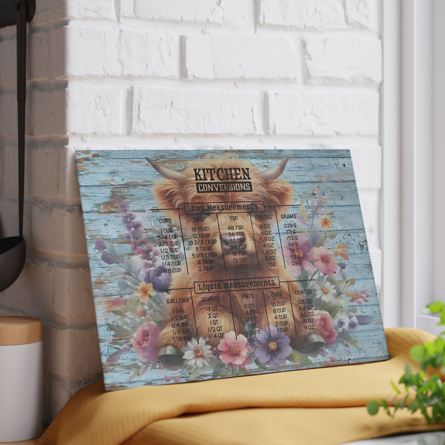 Tabla de cortar de vaca, tabla de cortar de vidrio con diseño de vaca de las Highlands, decoración de cocina con diseño de vaca, tabla de cortar para regalo de casa nueva, tabla de charcutería, regalos de vaca de las Highlands