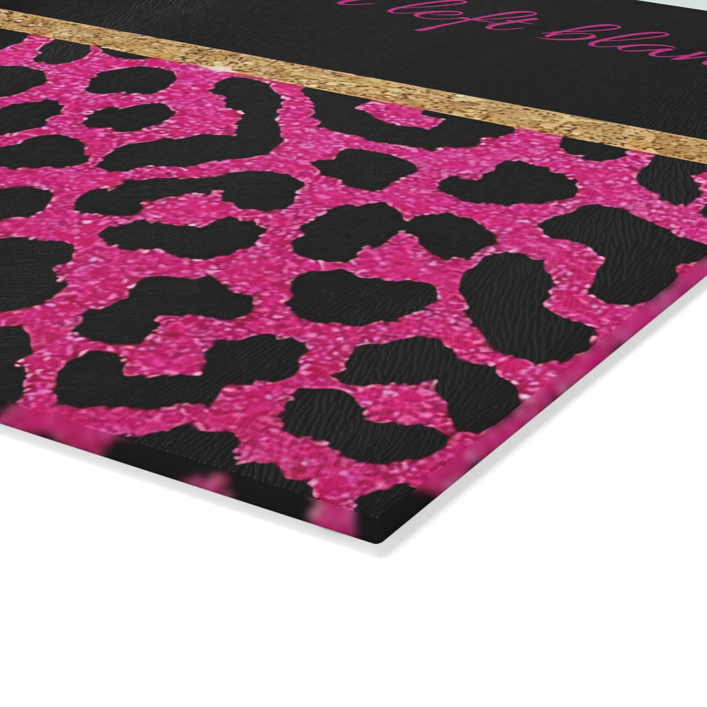 Tabla de cortar con estampado de leopardo rosa: decoración de cocina personalizada y llamativa con brillo y glamour